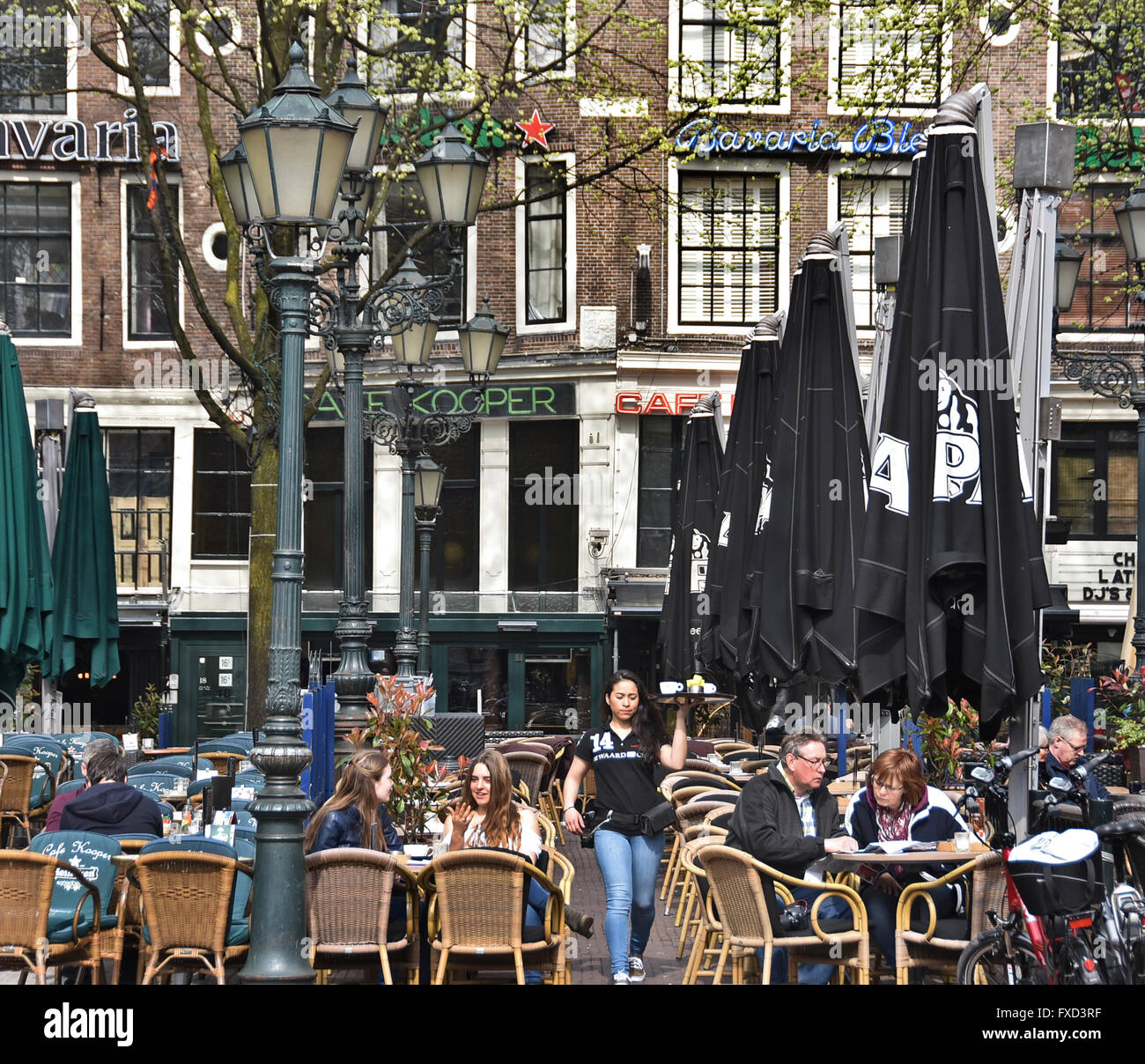 Café terraces of the Leidseplein Square Amsterdam restaurant bar pub