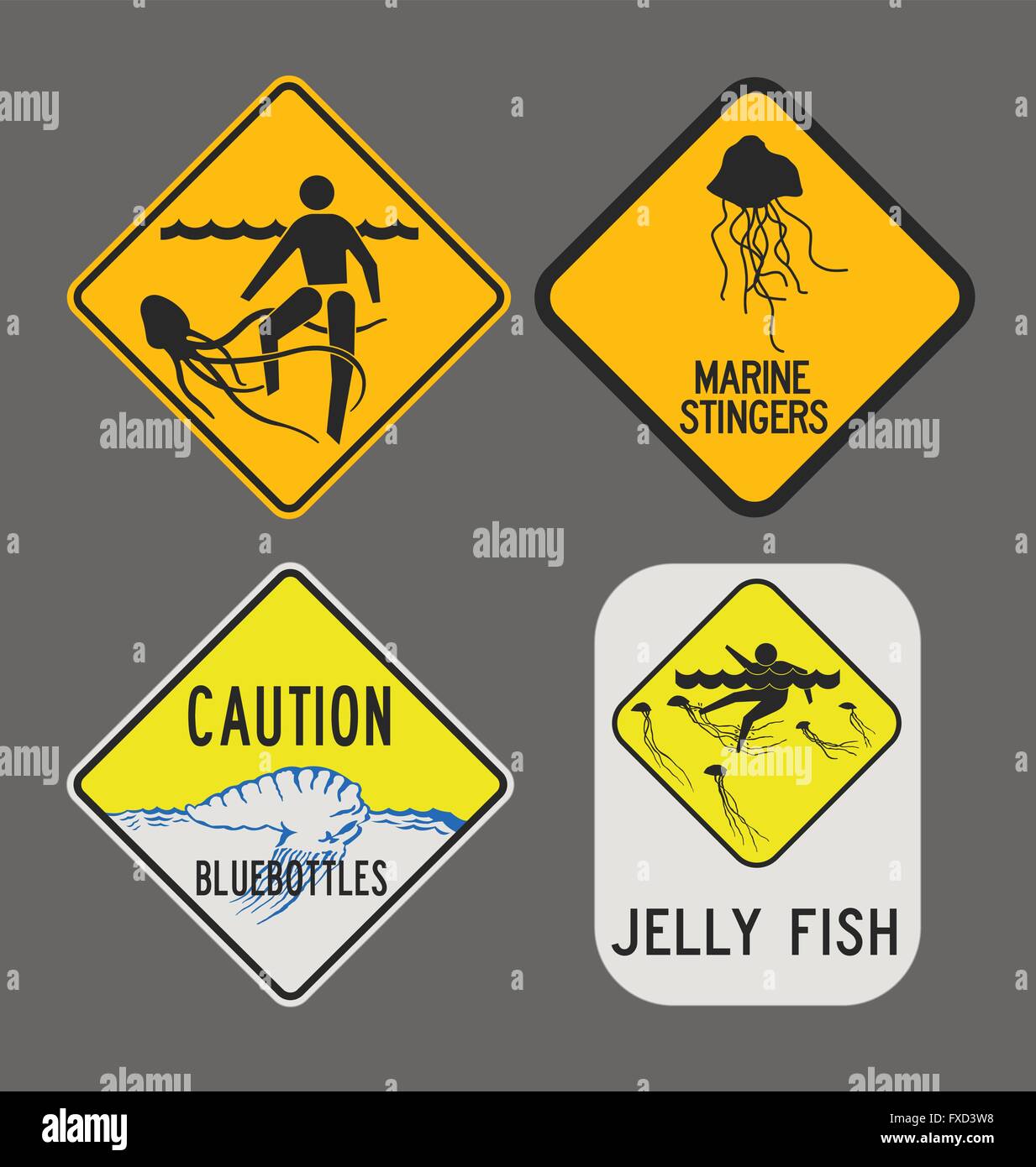Jellyfish caution signs Stock Vector Image & Art Alamy