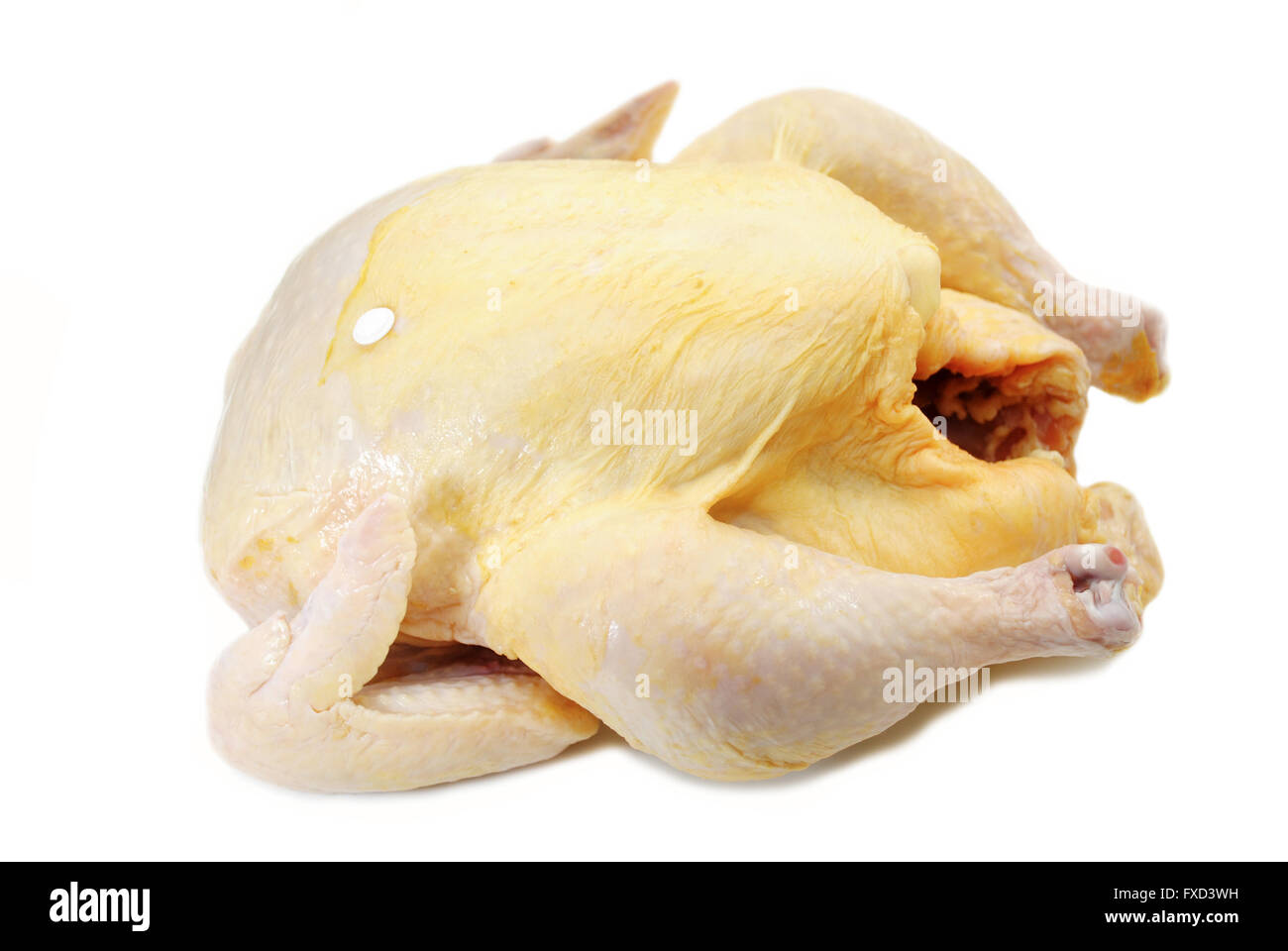 Whole Raw Turkey or Chicken Isolated on White Stock Photo