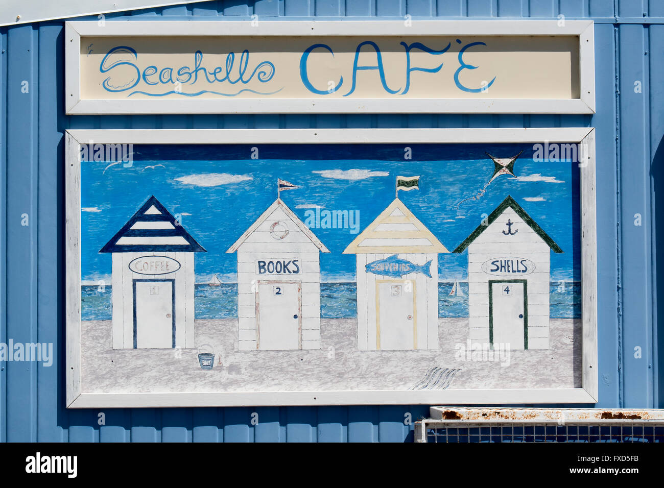Sign Seashells Cafe, Aragon St, Cervantes WA Australia Stock Photo Alamy