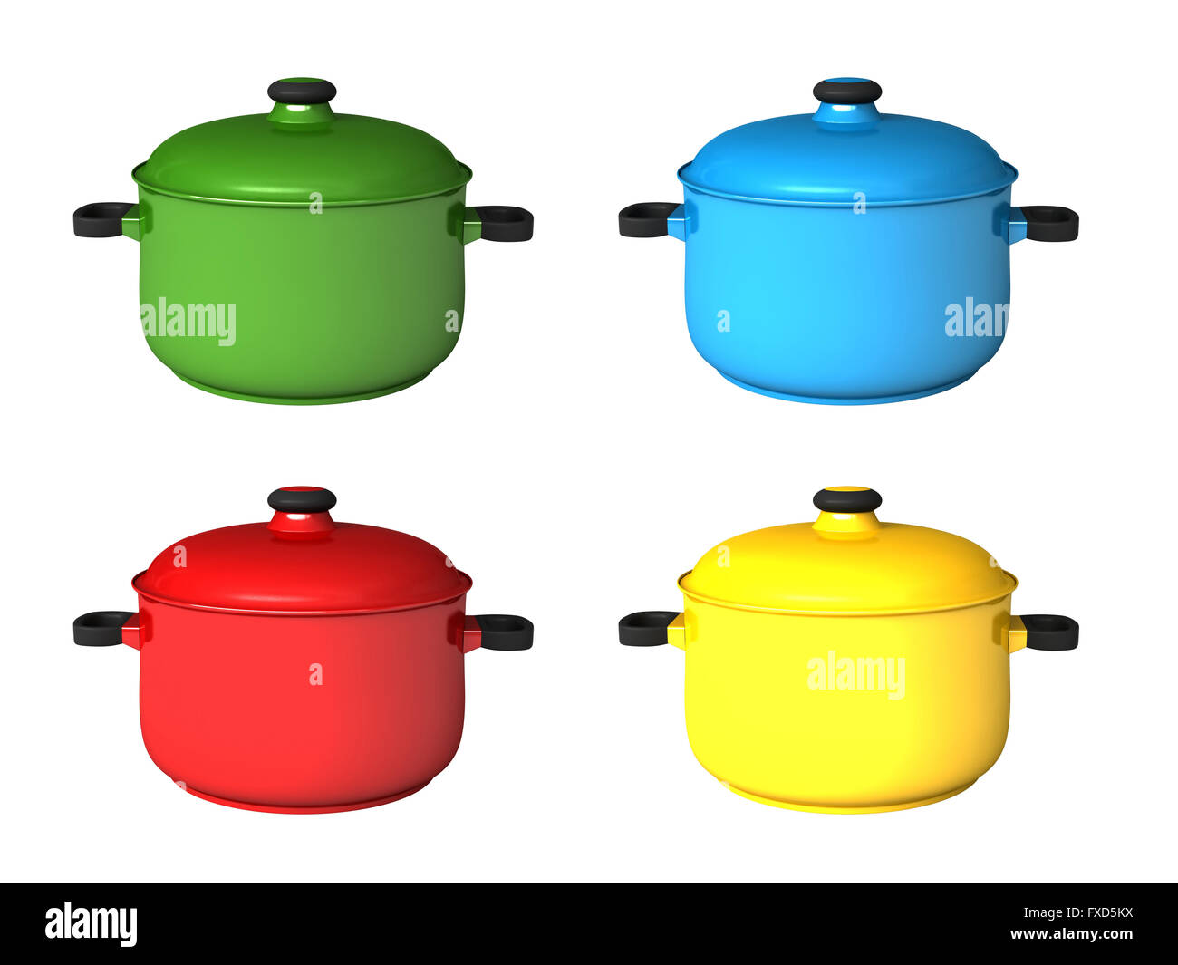 3d rendering of saucepans isolated on white background Stock Photo Alamy