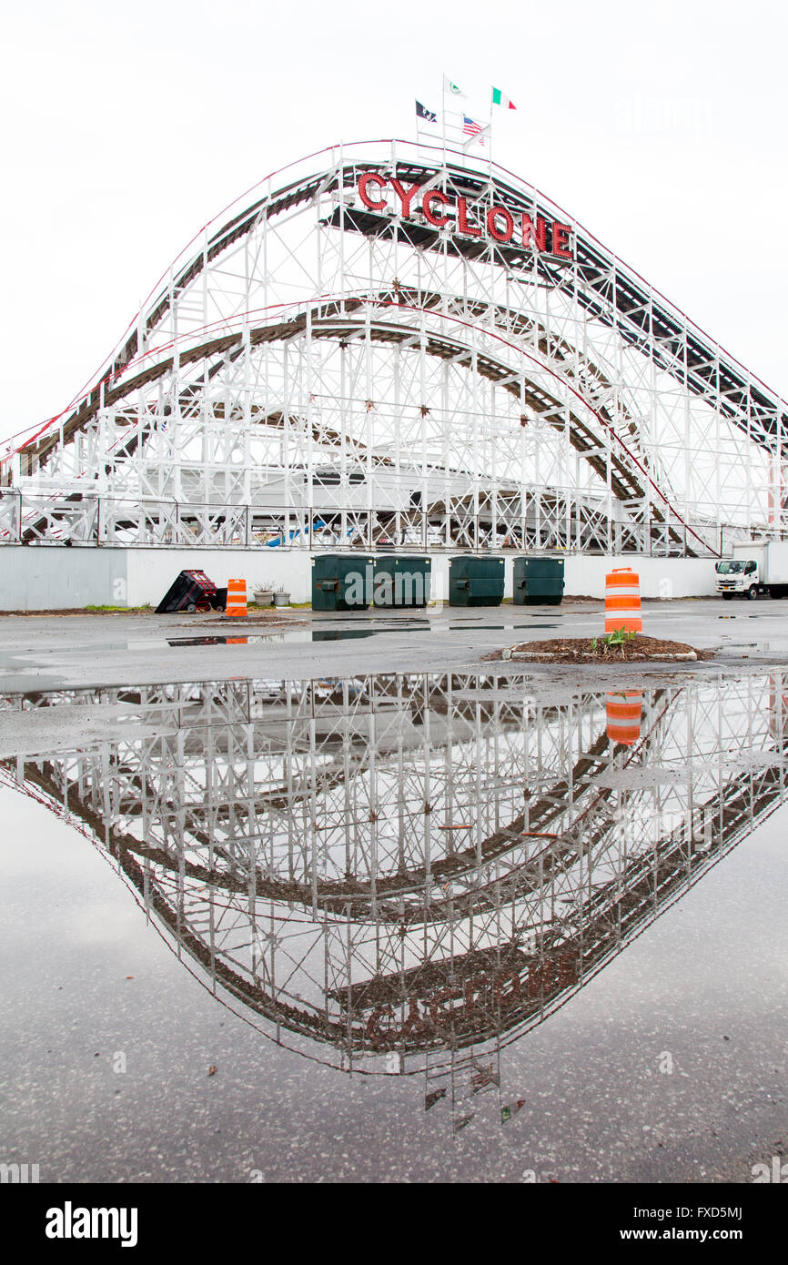 Cyclone roller coaster, Coney Island, Brooklyn, New York City, United States of America Stock Cyclone roller coaster, Coney Island, Brooklyn, New York City, United States of America Stock