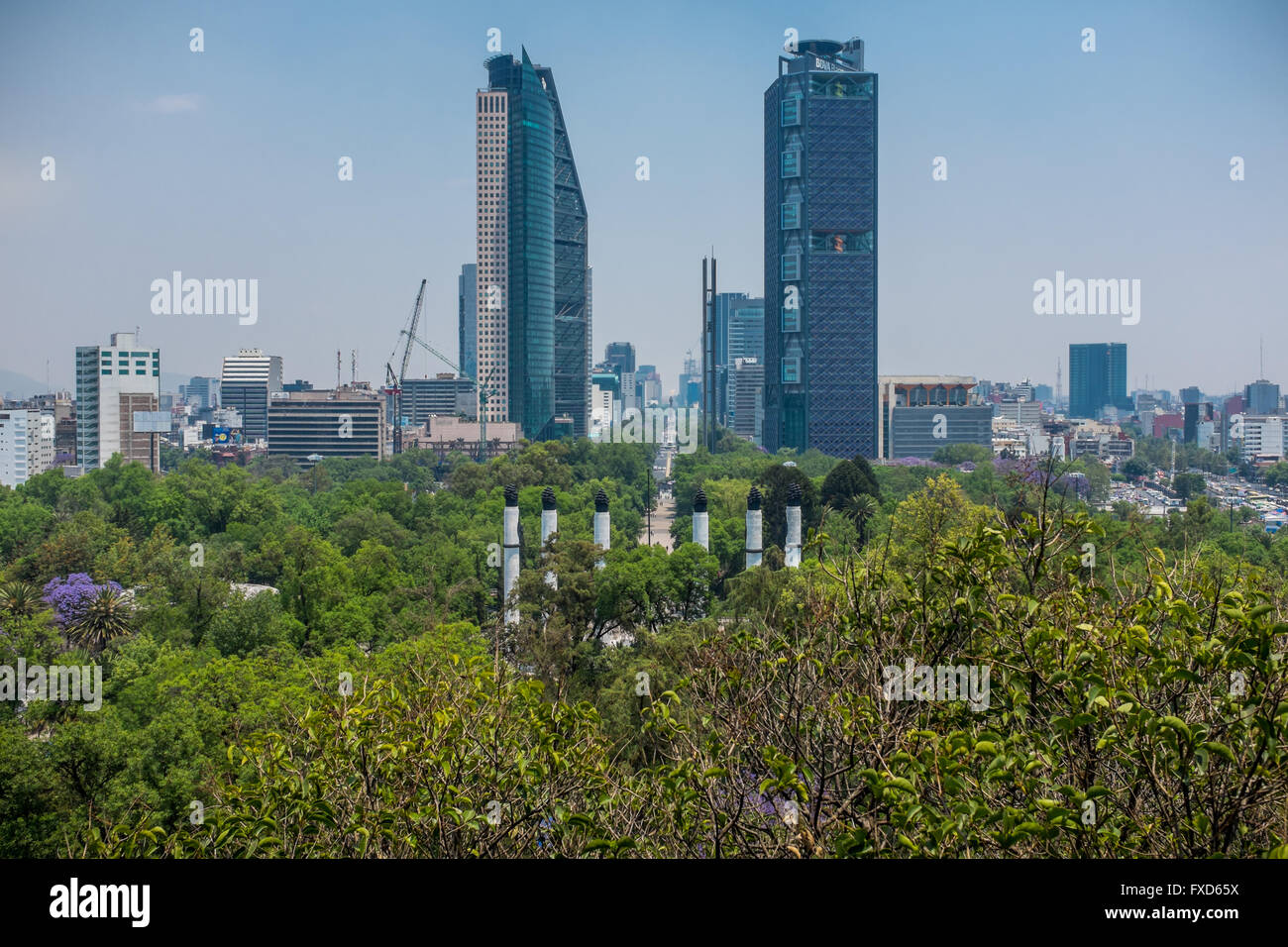 View over Mexico City from the Castillo de Chapultepec Stock Photo