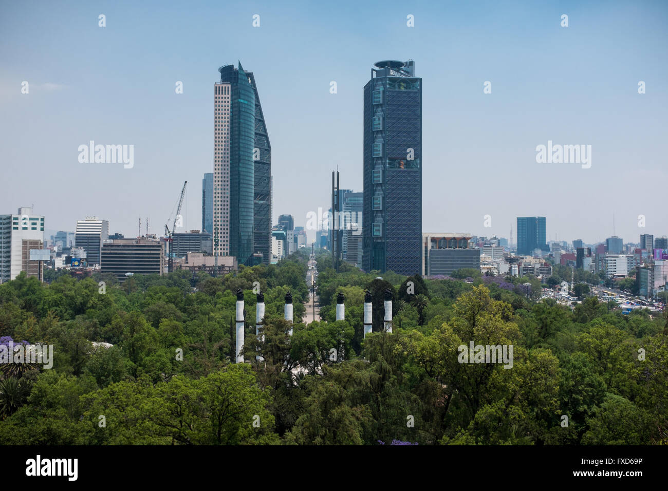 View over Mexico City from the Castillo de Chapultepec Stock Photo