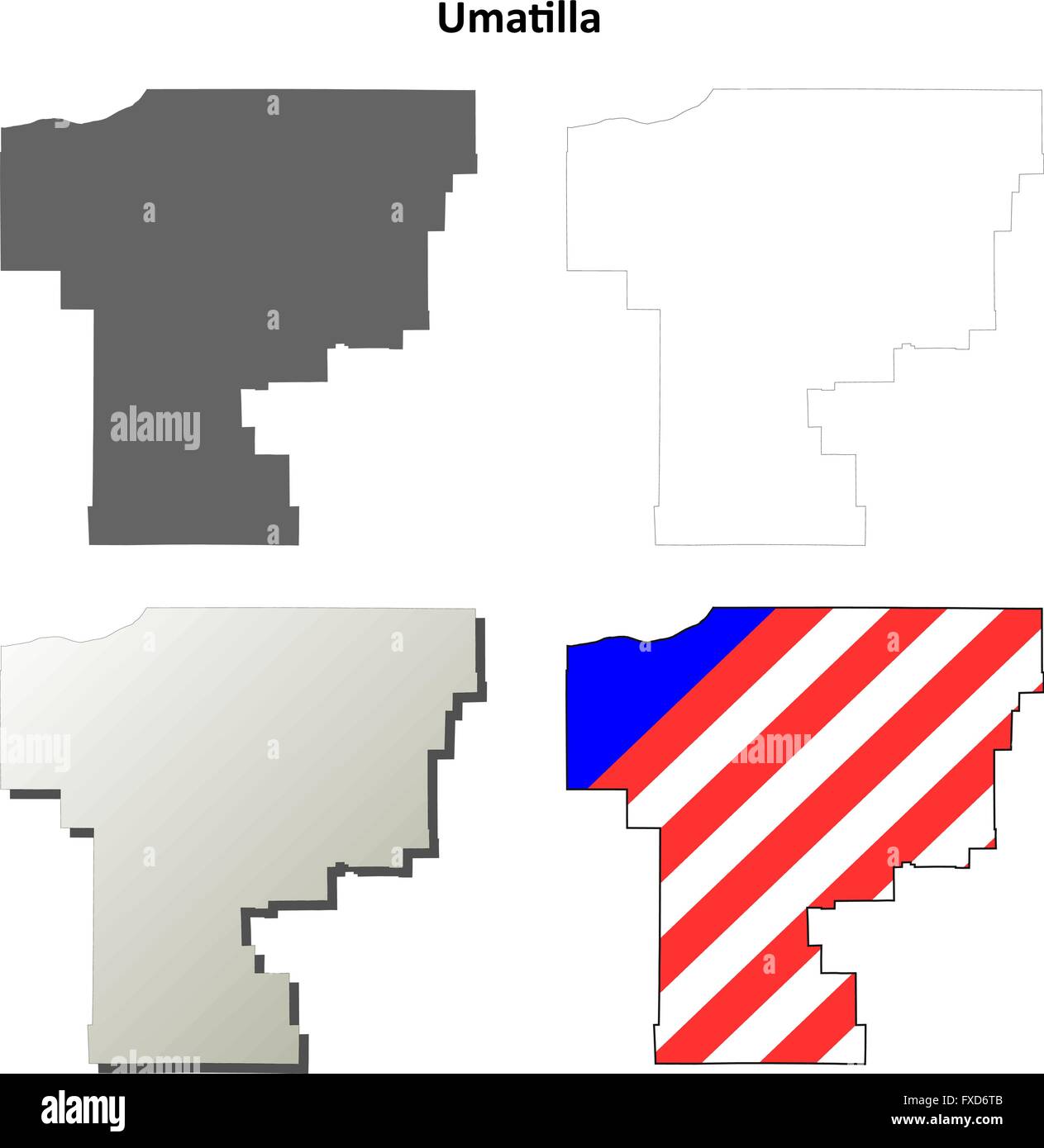 Umatilla County, Oregon outline map set Stock Vector Image & Art Alamy