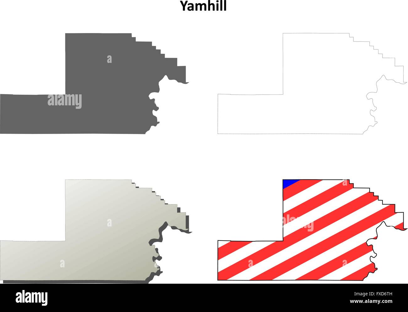 Yamhill County, Oregon outline map set Stock Vector Image & Art Alamy