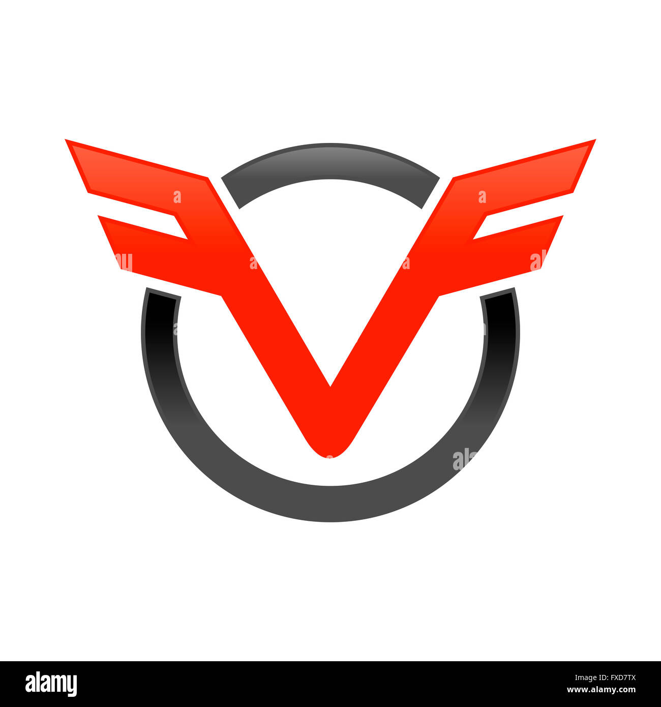 VF Initials Aviation Wings Stock Photo