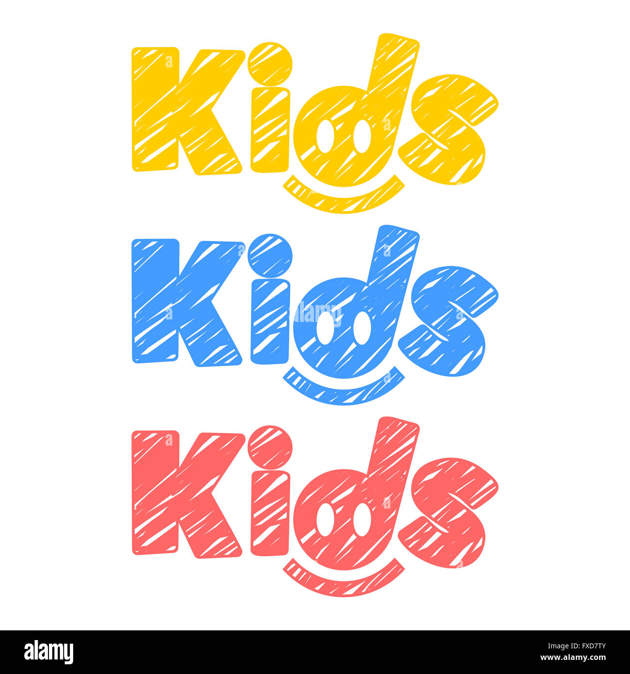 Kids Crayon Smile Letter Stock Photo