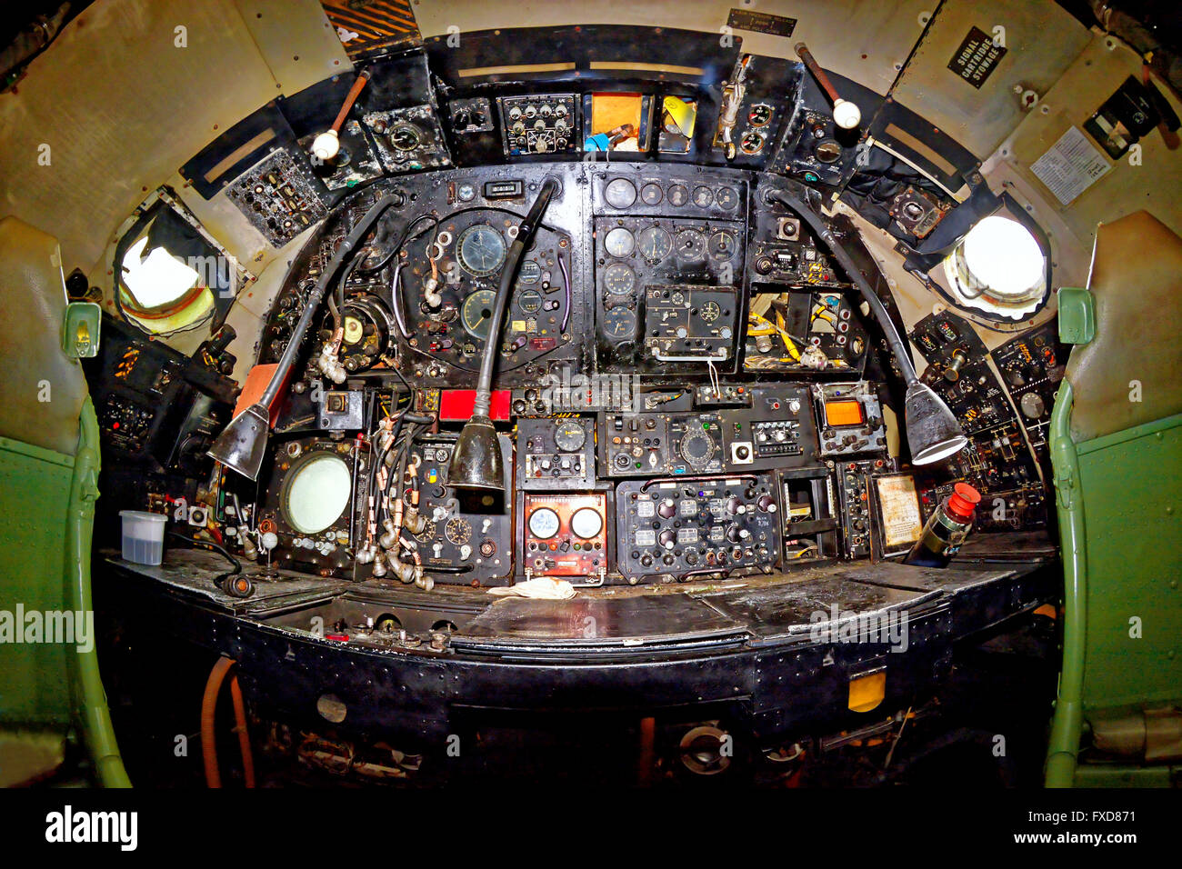 Avro Vulcan B2 Nuclear Bomber Navigator position NE Aircraft Museum Stock Photo
