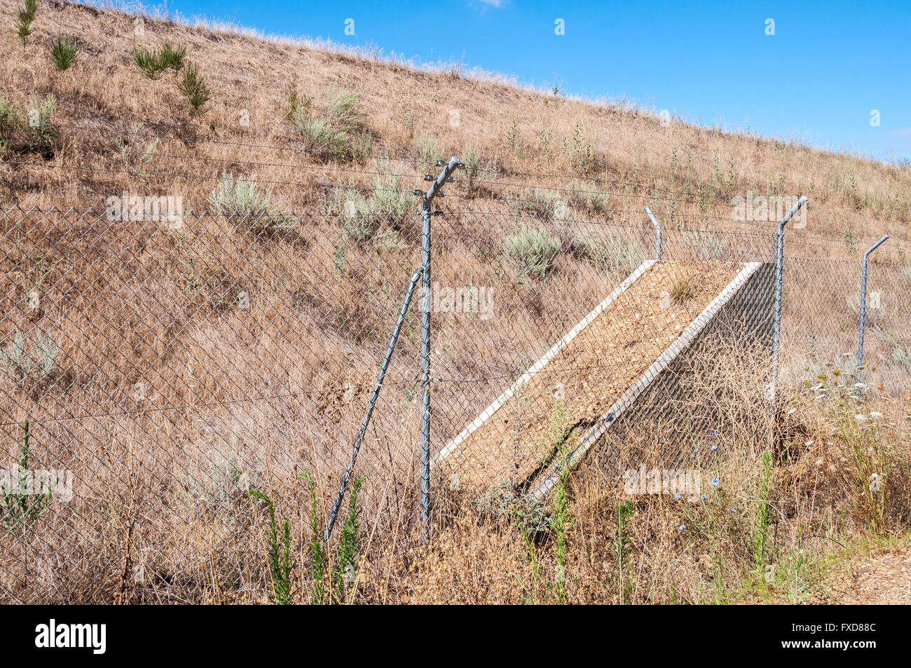 Escape ramps in a High-Speed Railway in Leon Province, Spain Stock ...