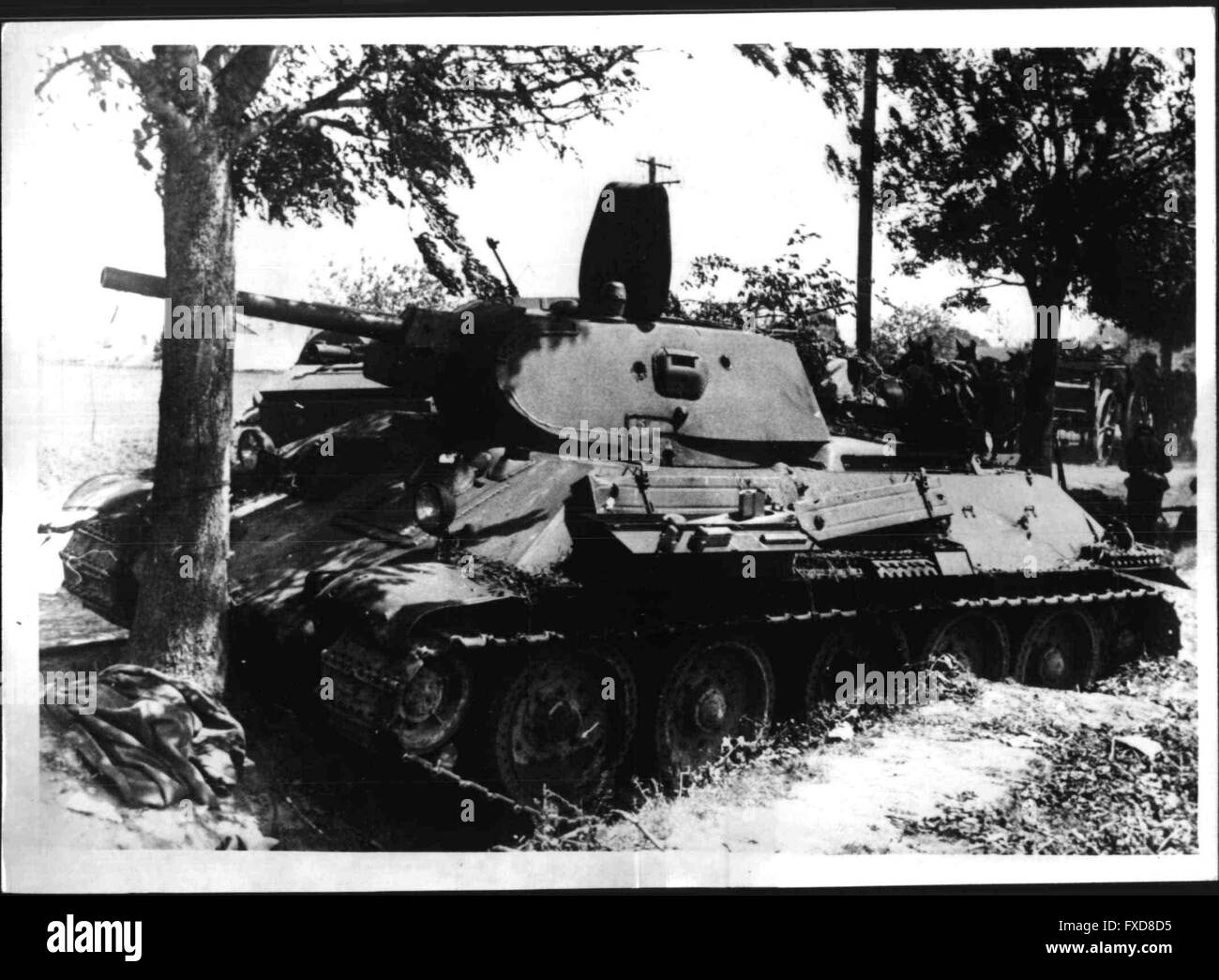 Abgeschossener sowjetischer Panzer Stock Photo