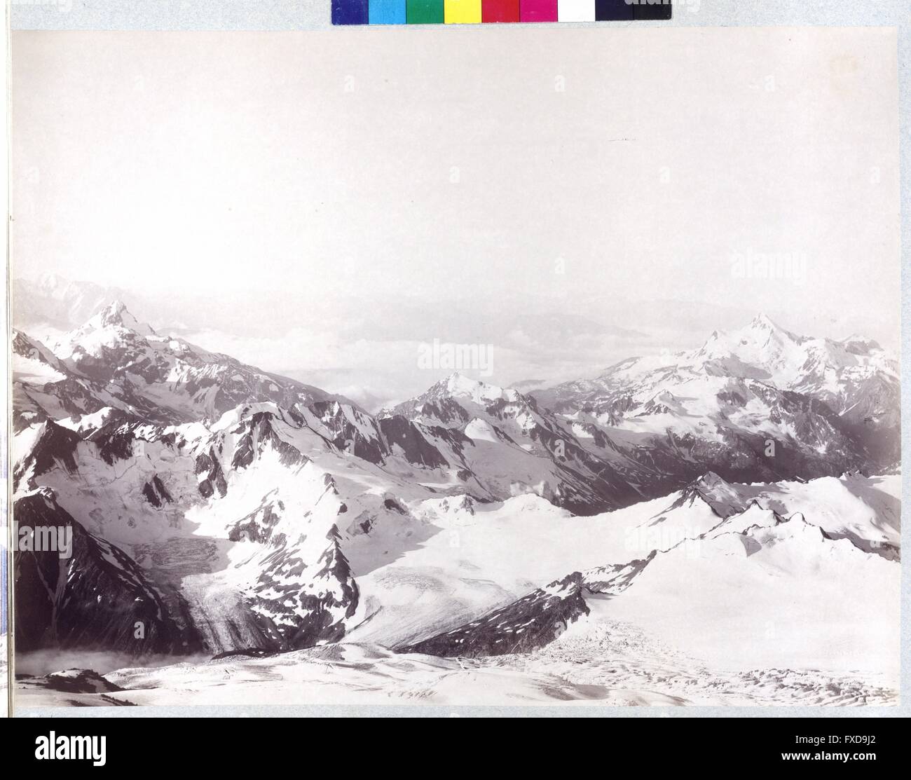 Panoramaaufnahme vom Berg Elbrus Stock Photo