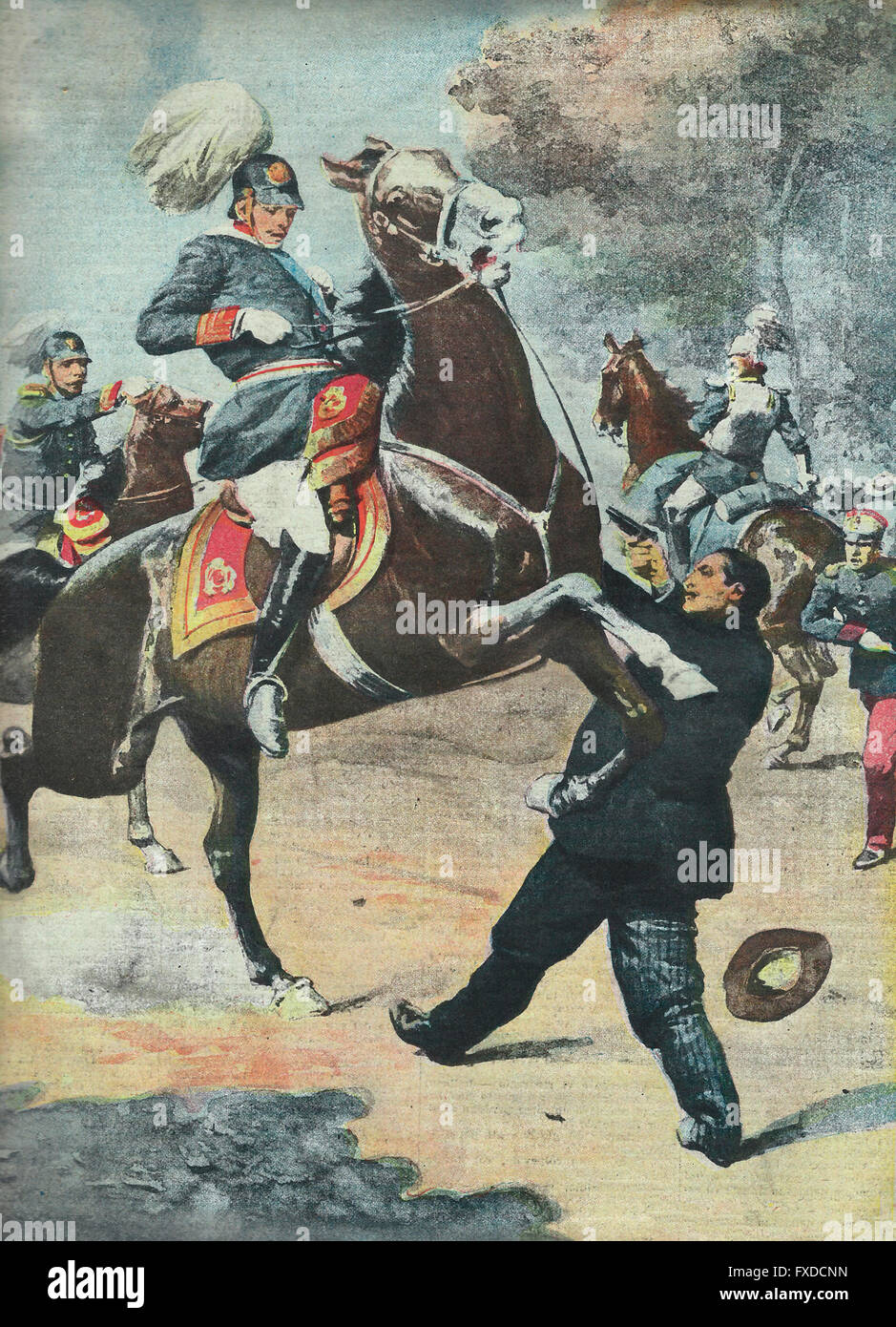 The attack on the King of Spain Alfonso XIII , in Madrid , April 13, 1913 Stock Photo