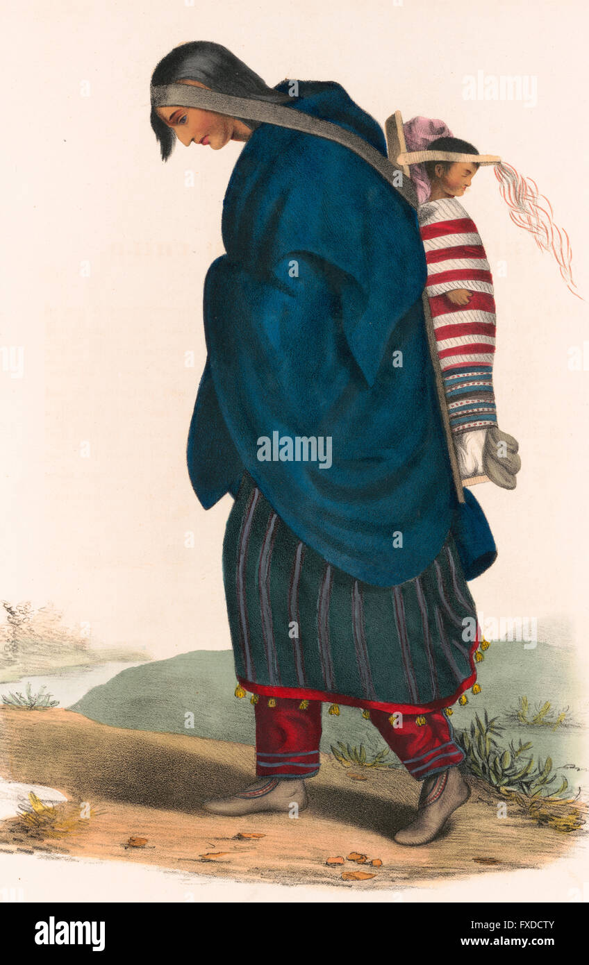 Chippeway squaw and child, circa 1890 Stock Photo