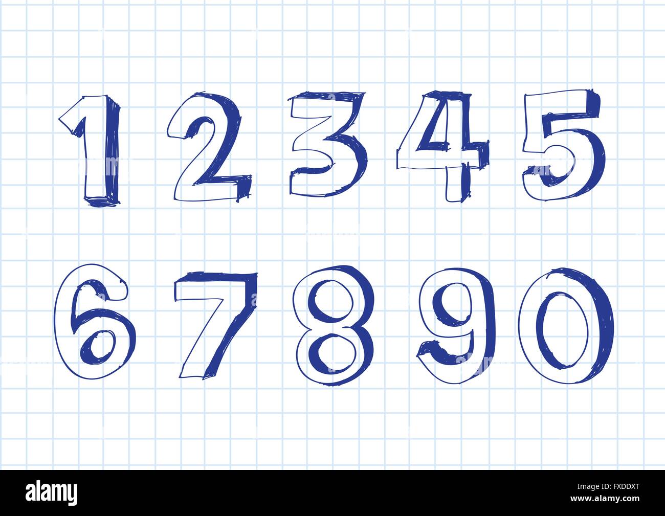 Sketch numbers 09 Stock Vector Image & Art Alamy