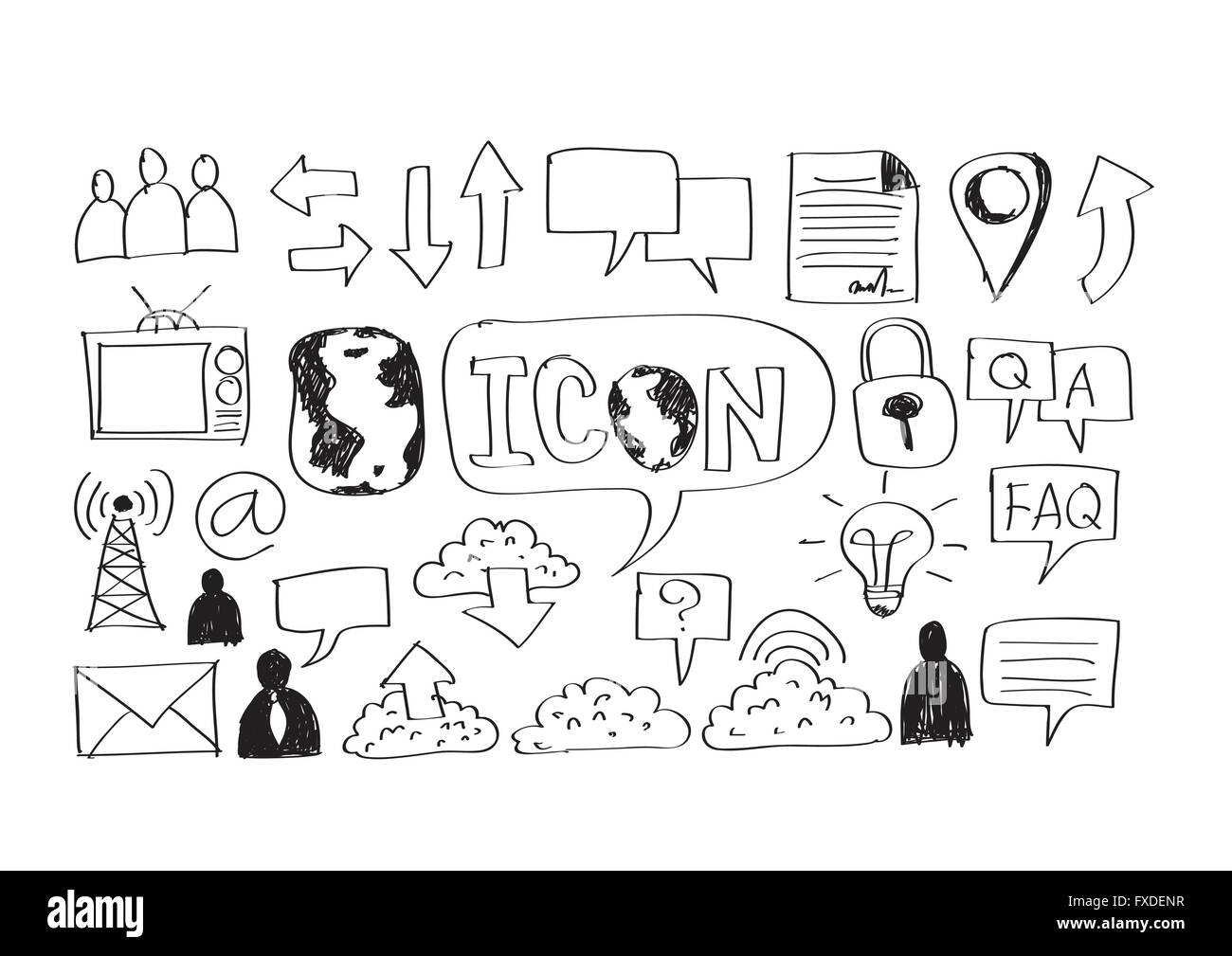 Hand doodle Business icon set idea design Stock Vector Image & Art - Alamy