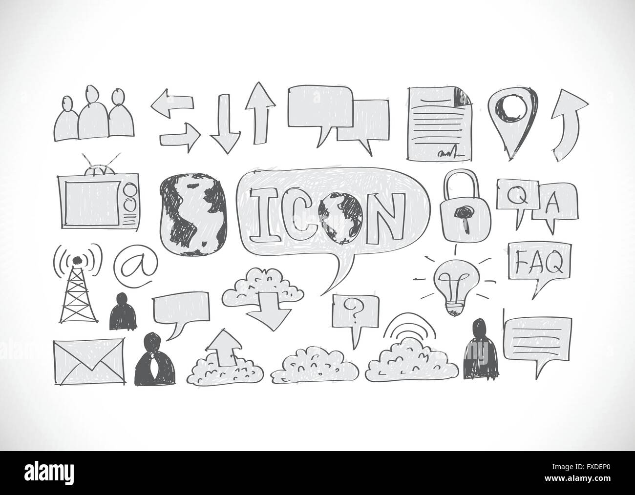 Hand doodle Business icon set idea design Stock Vector Image & Art - Alamy