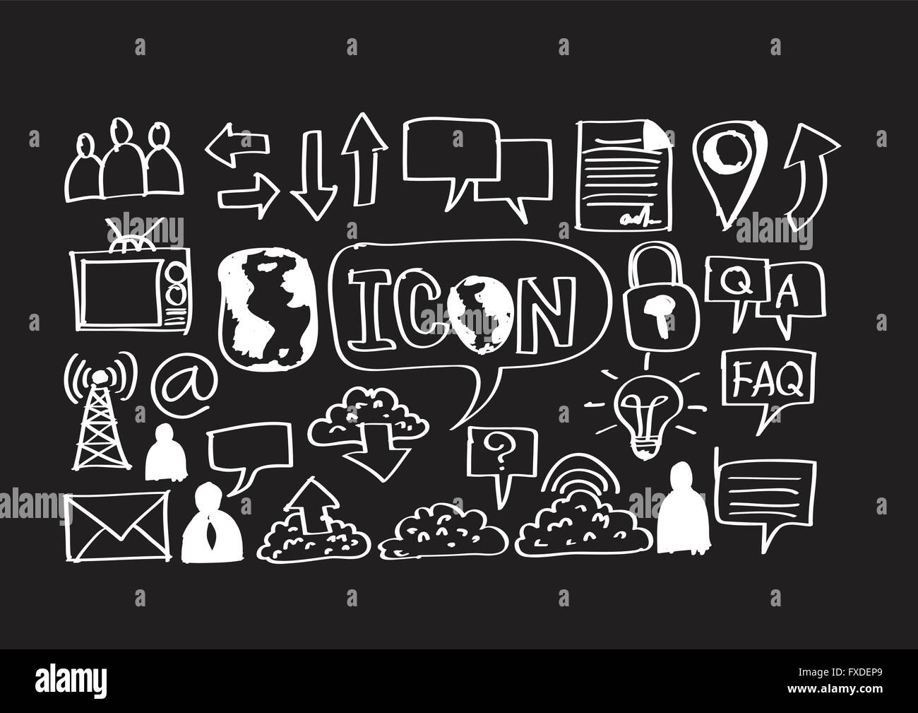 Hand doodle Business icon set idea design Stock Vector Image & Art - Alamy