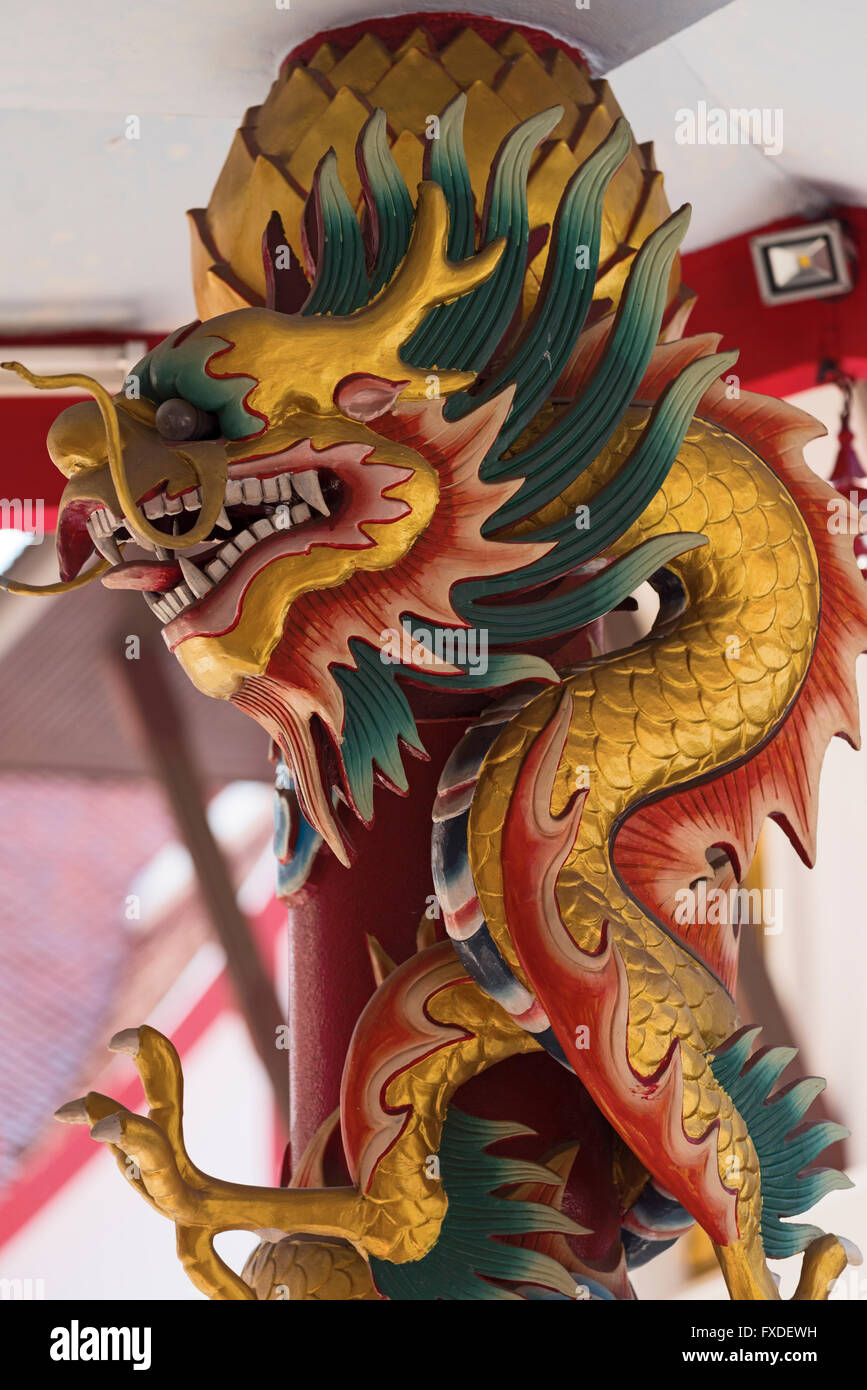 Chinese Dragon Wat Indraviharn Bangkok Thailand Stock Photo