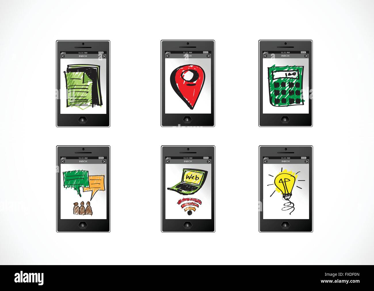 mobile apps concept idea illustration Stock Vector Image & Art - Alamy