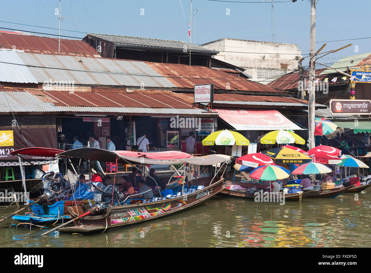 Amphawa floating market Thailand Stock Photo