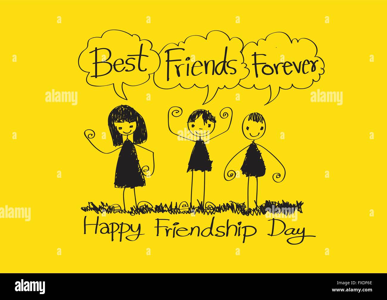 Happy Friendship Day and Best Friends Forever idea design Stock ...