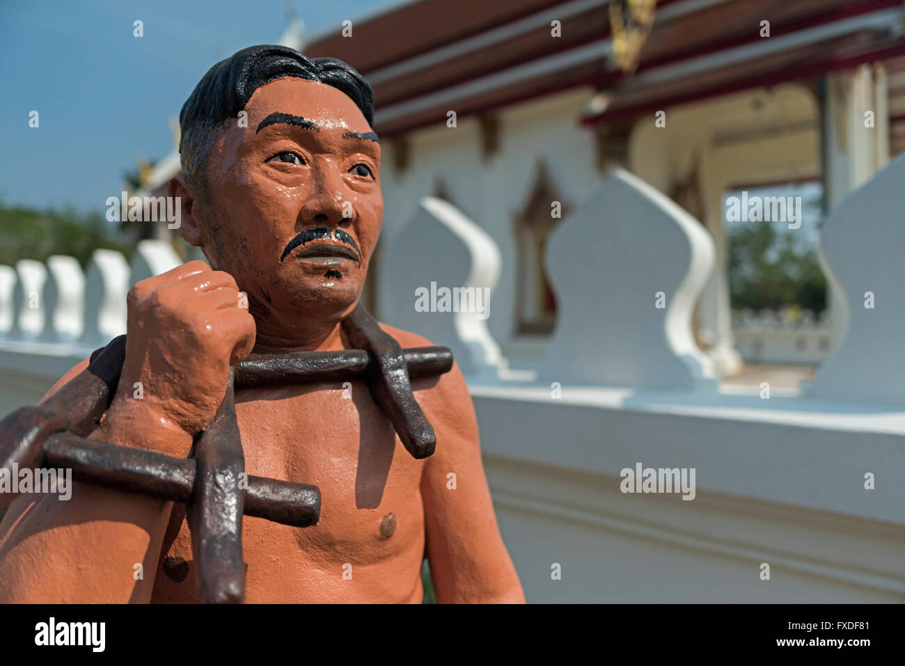Statue at Wat Khai Bang Kung Amphawa Thailand Stock Photo