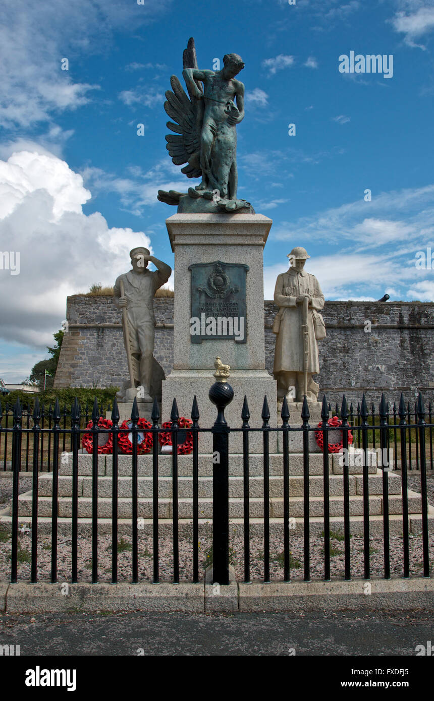 Memorial to the Plymouth Division Royal Marines on The Hoe Stock Photo