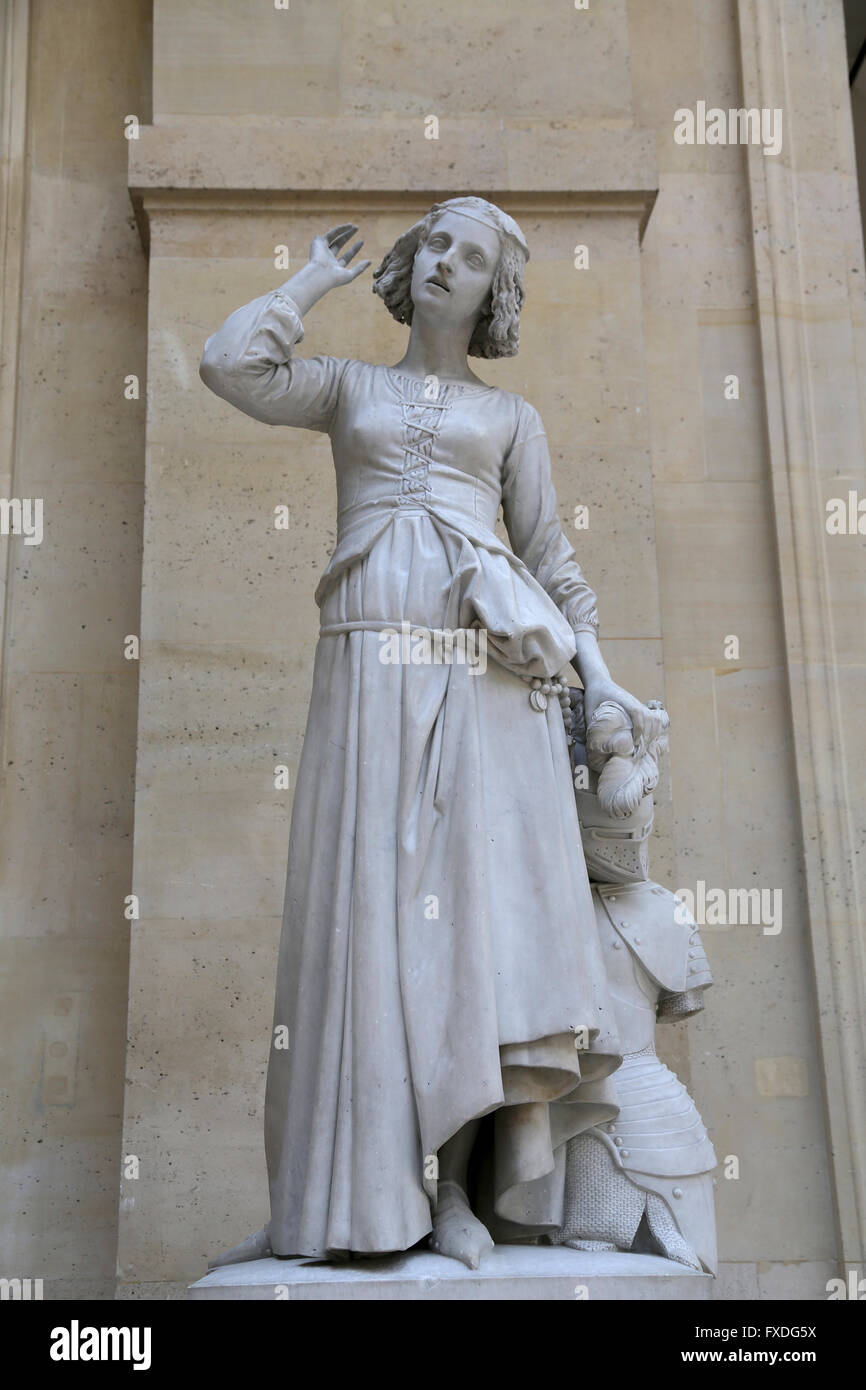 Joan of Arc (1412-1431)  listening to her voices. Marble, 1852. By Francois Rude (1784-1855). Louvre. Stock Photo