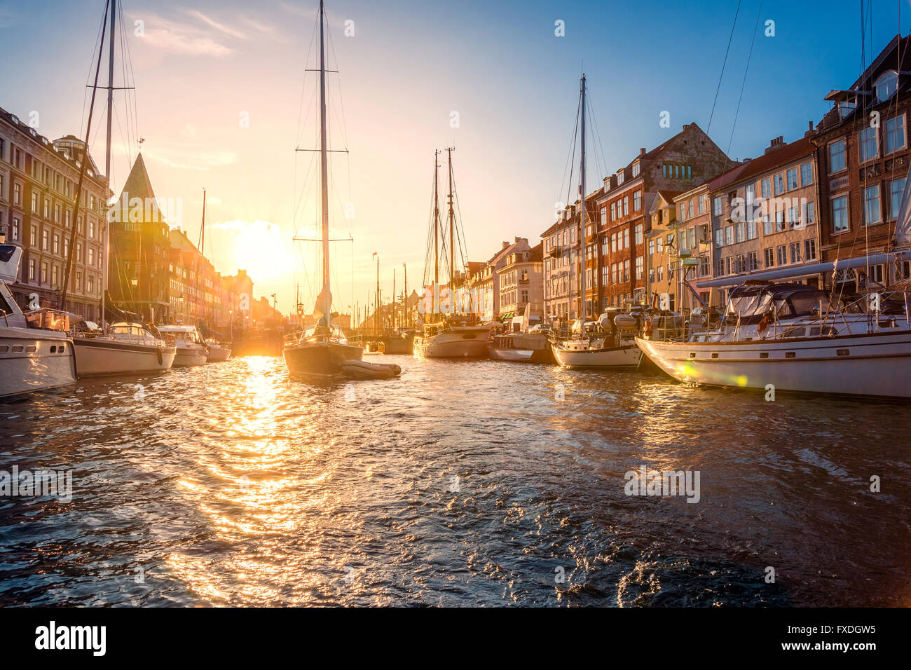 Copenhagen, Nyhavn, Denmark, Scandinavia, City, Stock Photo