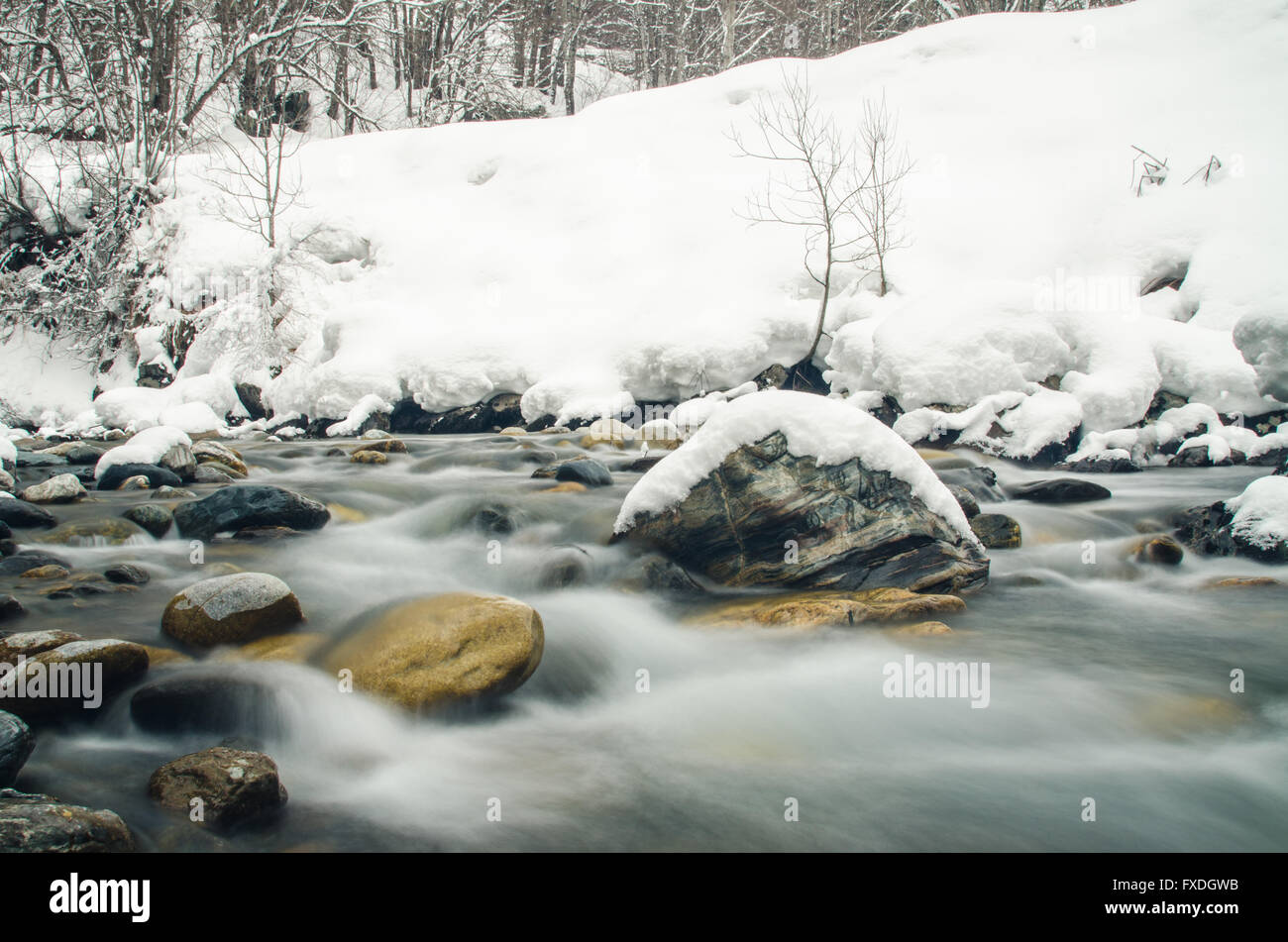 Mountain river snow slow motion hi-res stock photography and images - Alamy