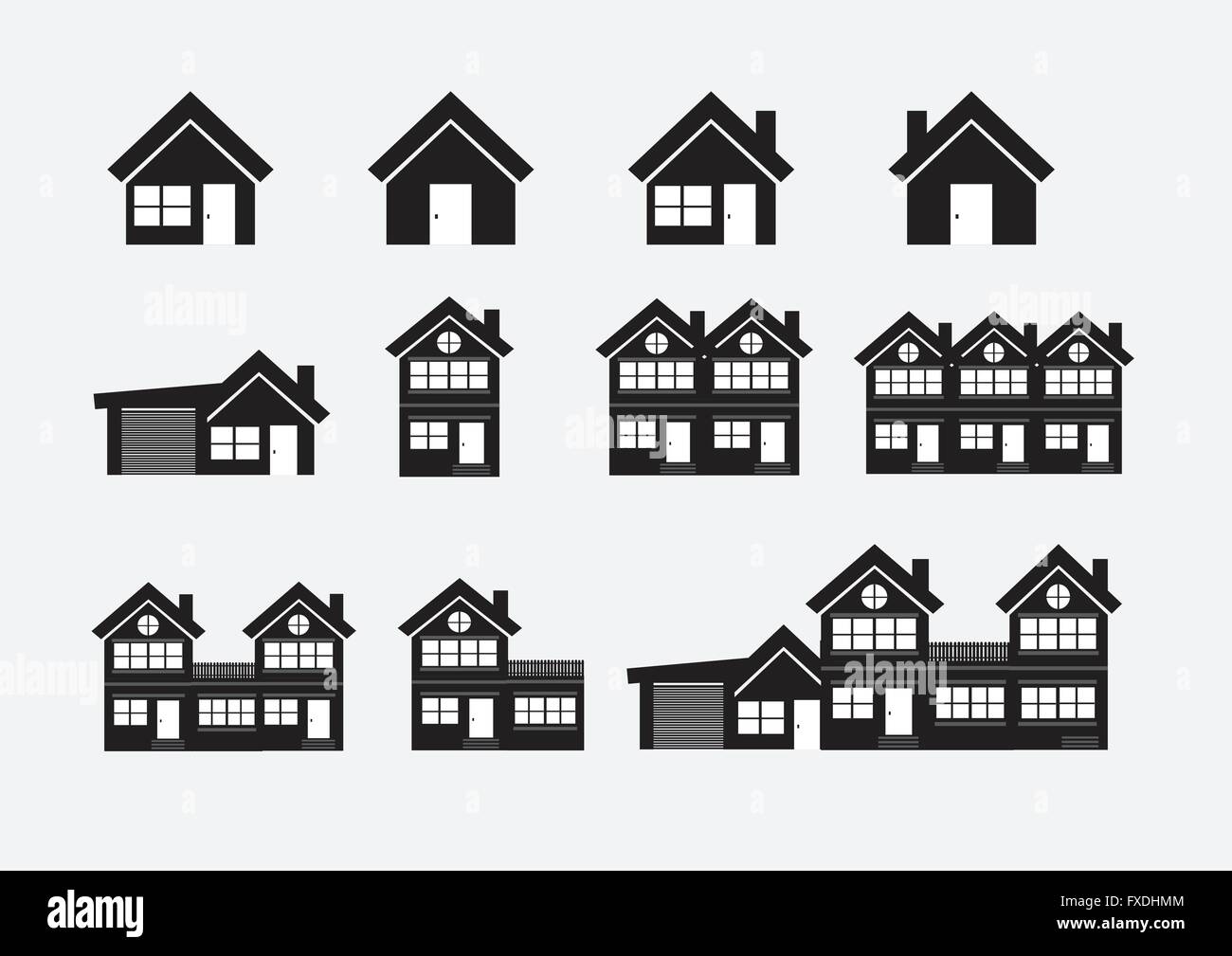 Building Icons Set Stock Vector Image & Art - Alamy