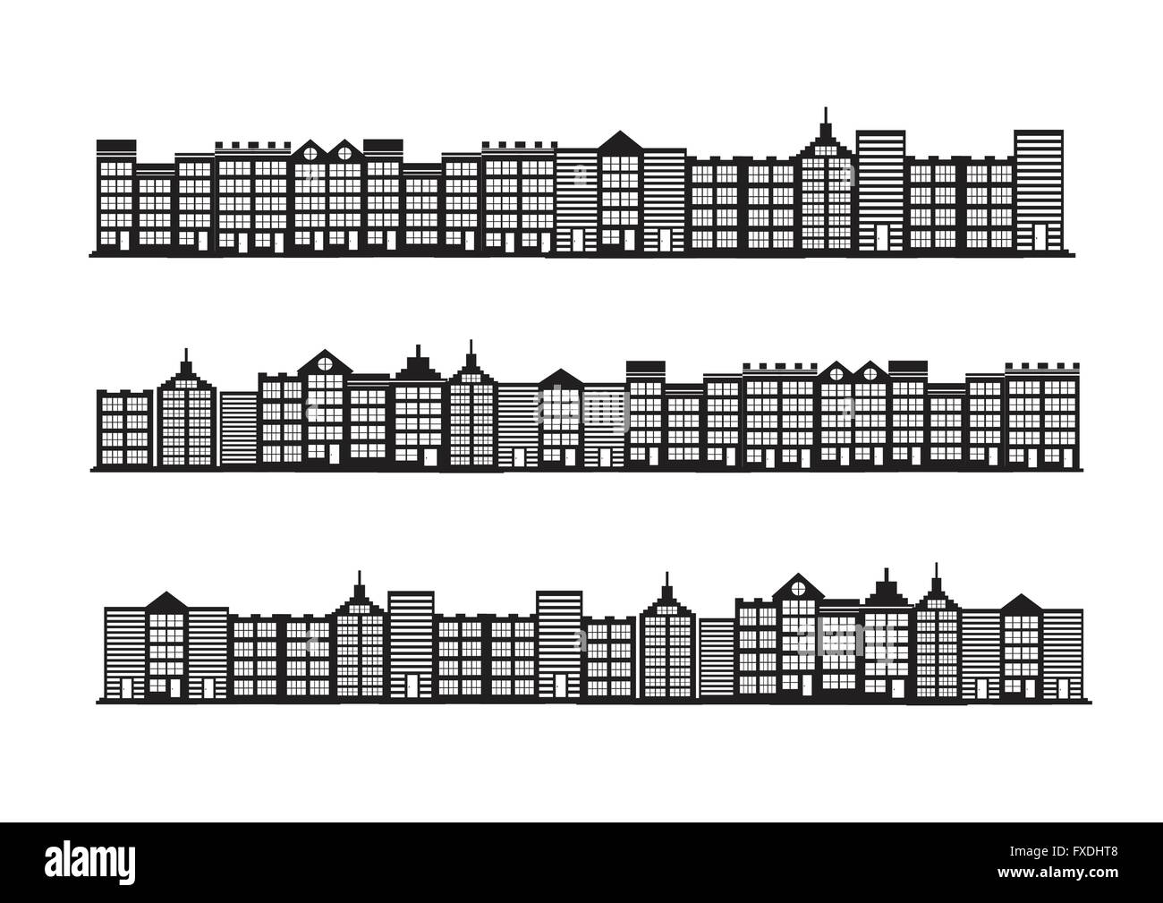 black cities silhouette icon set Stock Vector Image & Art - Alamy