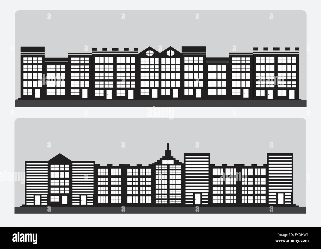 Town cities silhouette icon set Stock Vector Image & Art - Alamy