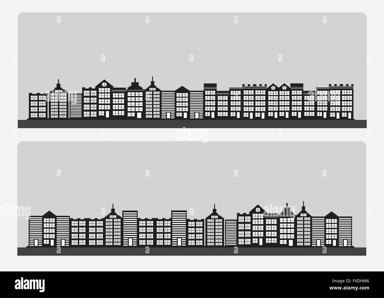 Town cities silhouette icon set Stock Vector Image & Art - Alamy