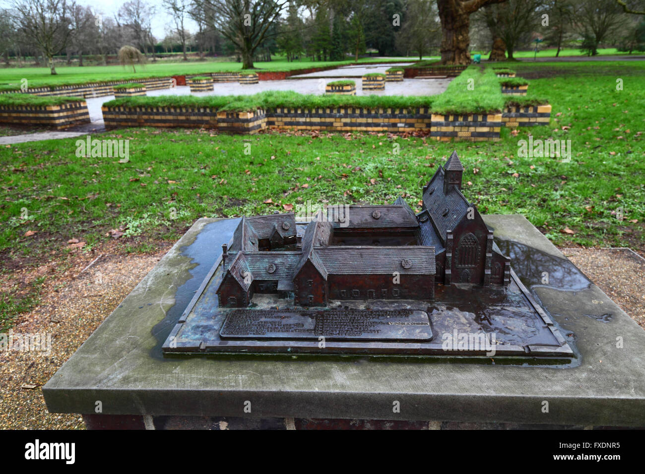 Model of former Blackfriars Friary with reconstructed walls showing its