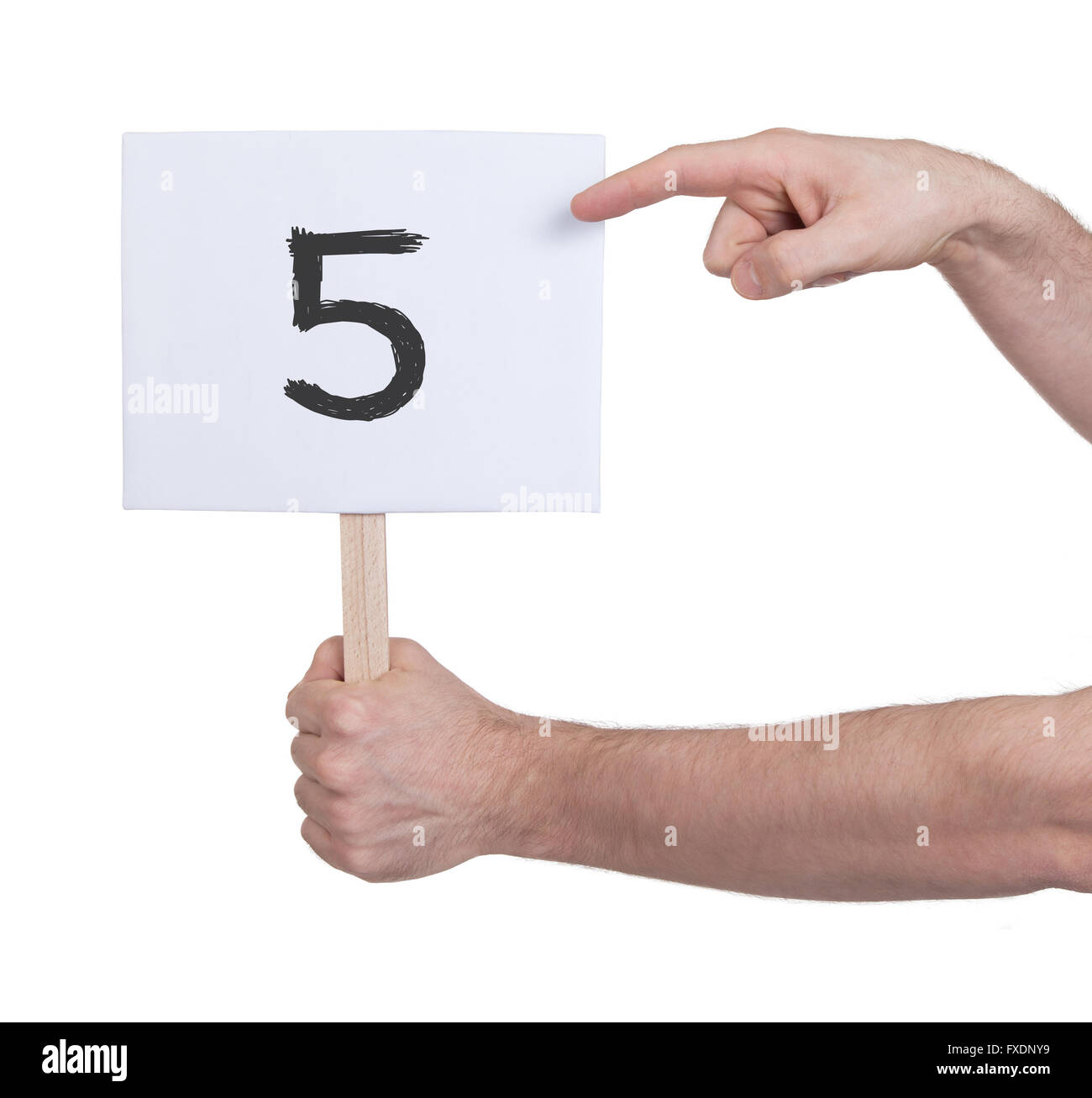Sign with a number, isolated on white - 5 Stock Photo - Alamy