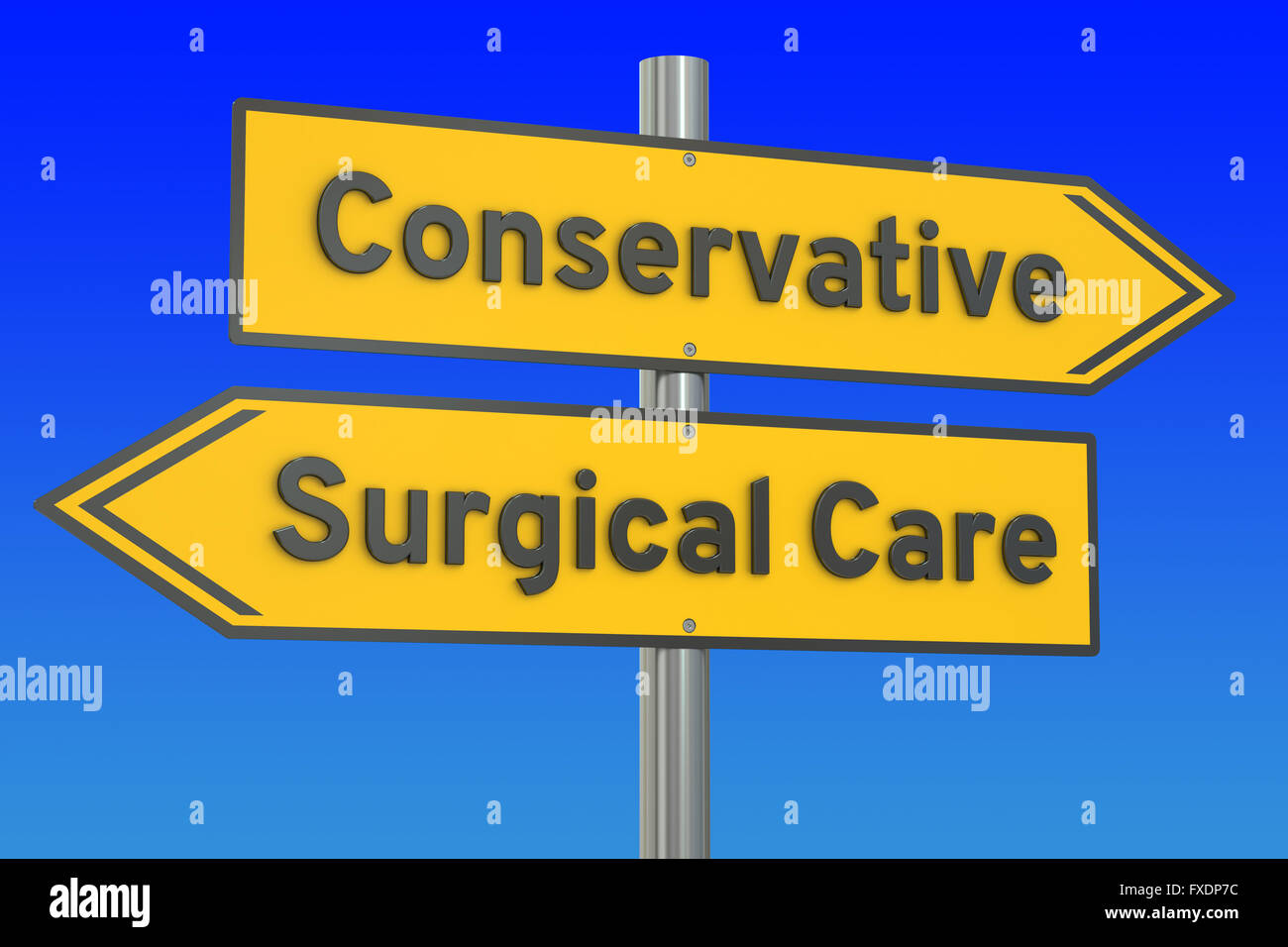 conservative or surgical care concept, 3D rendering Stock Photo