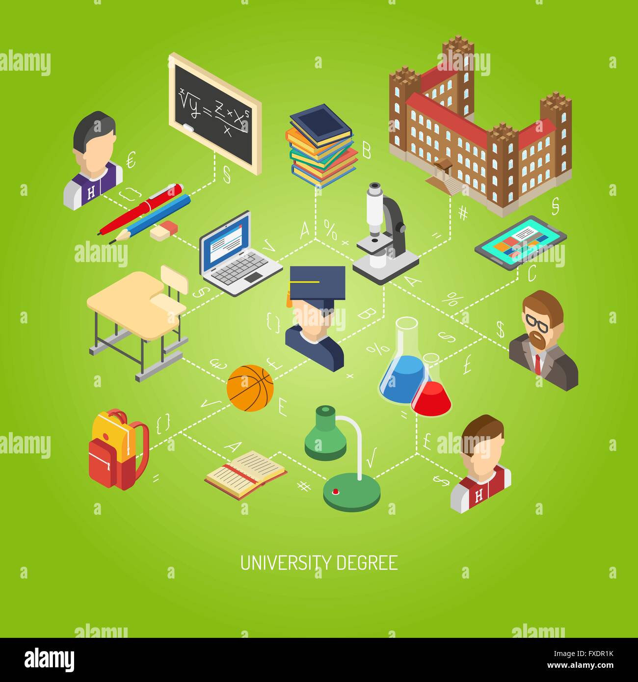 High school isometric concept hi-res stock photography and images - Alamy