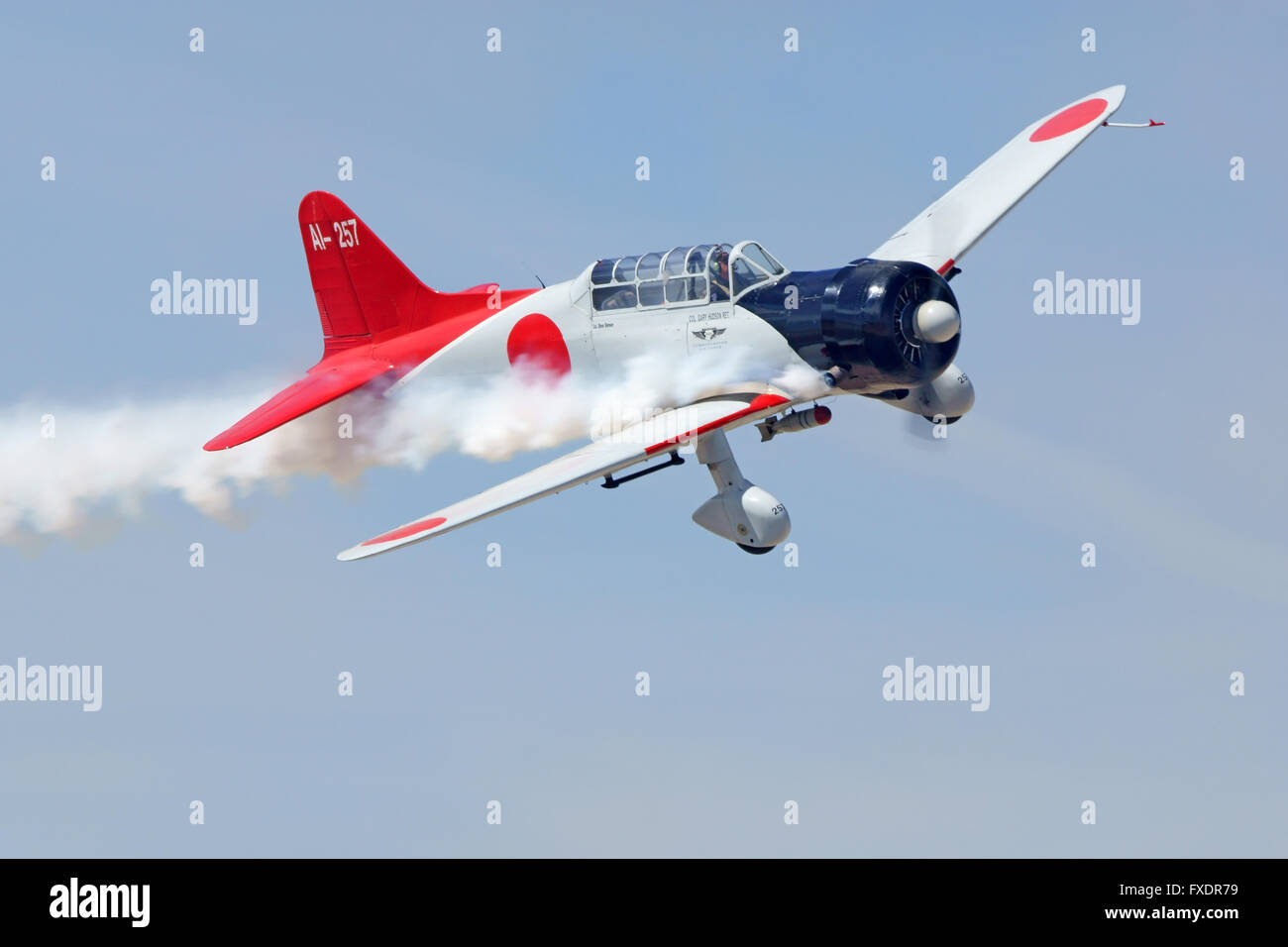 Airplanes vintage WWII Japanese Zero flying at 2016 Los Angeles Air