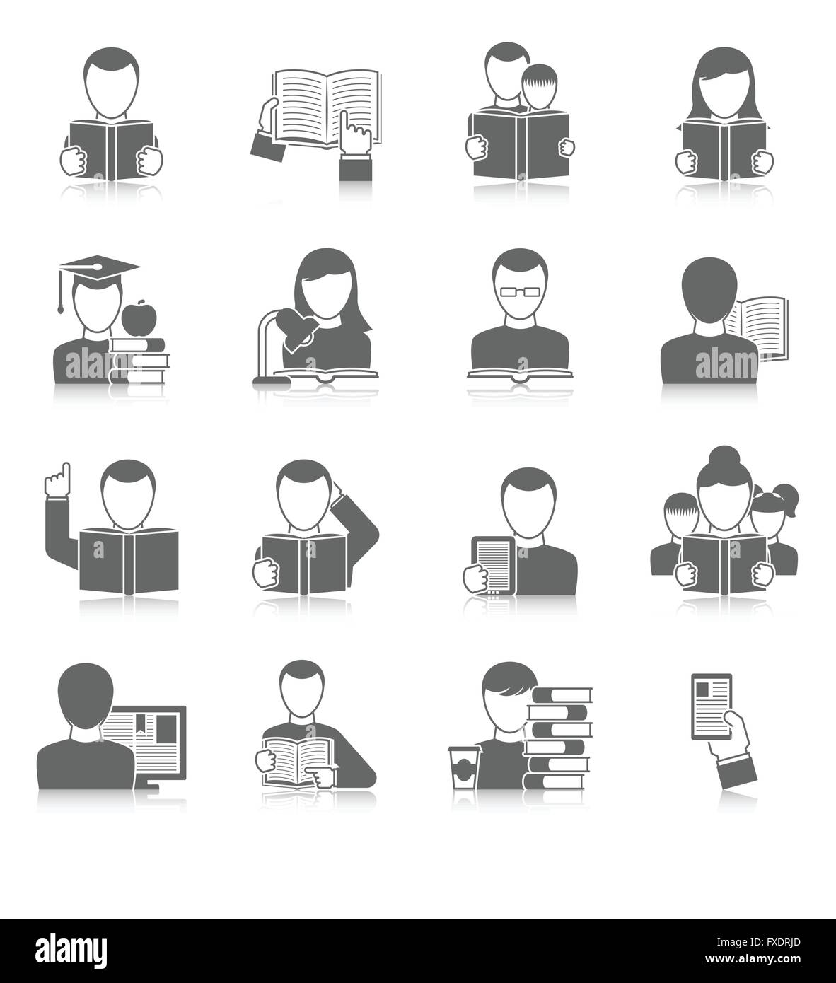 Books Icons Set Stock Vector Image & Art - Alamy