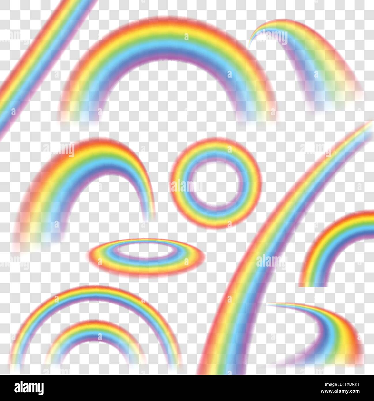 Rainbow Rays Transparent Rainbows Transparent Set Stock Vector Image & Art - Alamy