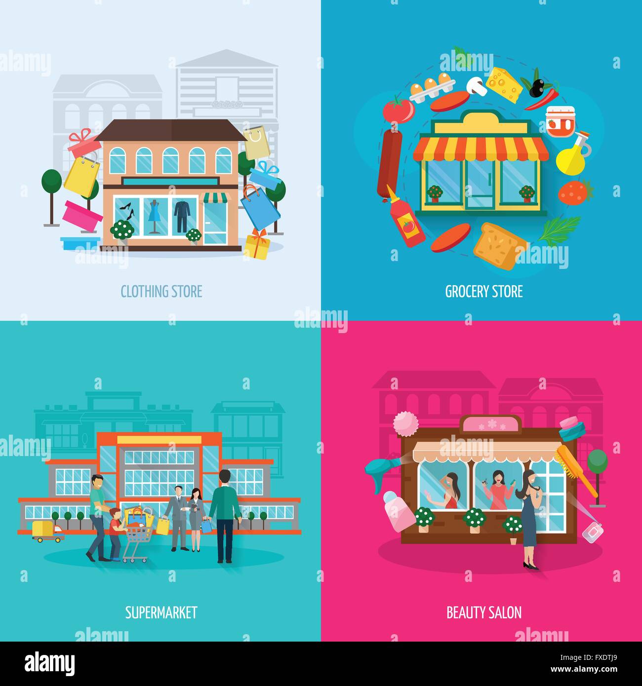 Different stores icons set Stock Vector Image & Art - Alamy