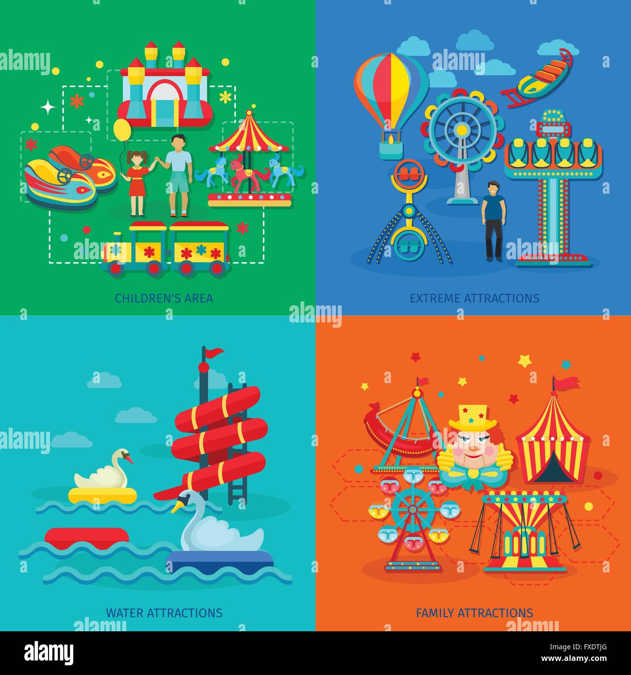 Amusement Park Flat Stock Vector Image & Art - Alamy