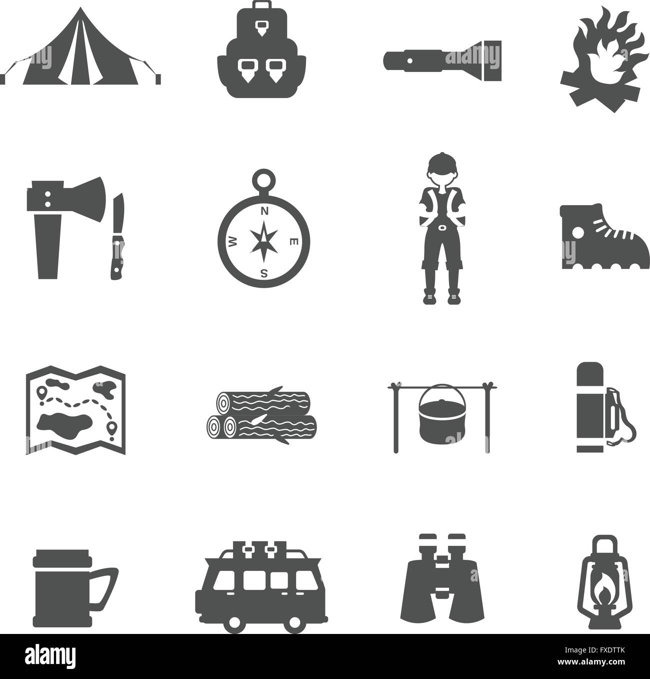 Camping Icons Black Stock Vector Image & Art - Alamy