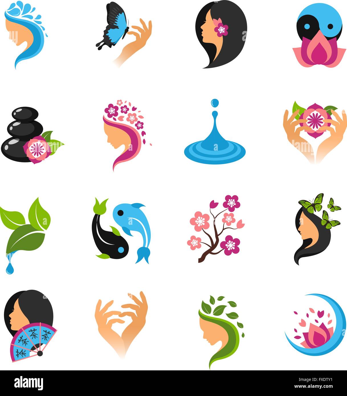 Beauty Icons Set Stock Vector Image & Art - Alamy