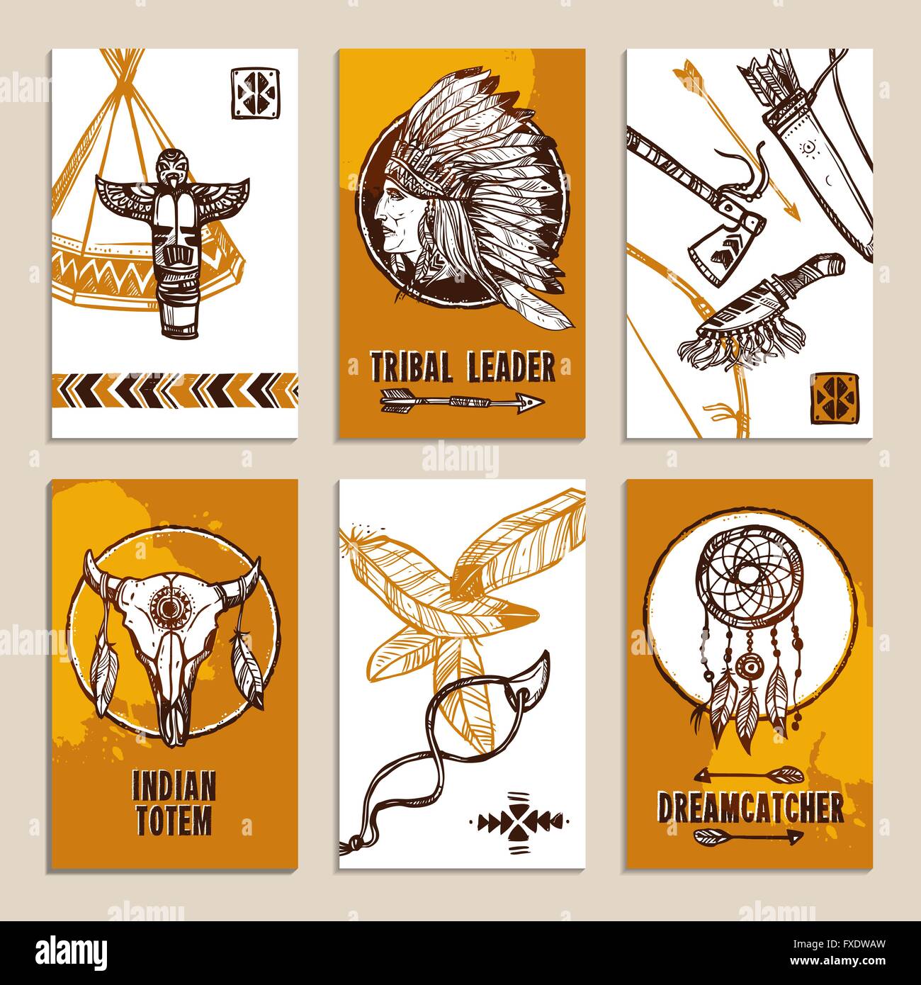 Ethnic Cards Set Stock Vector Image & Art Alamy