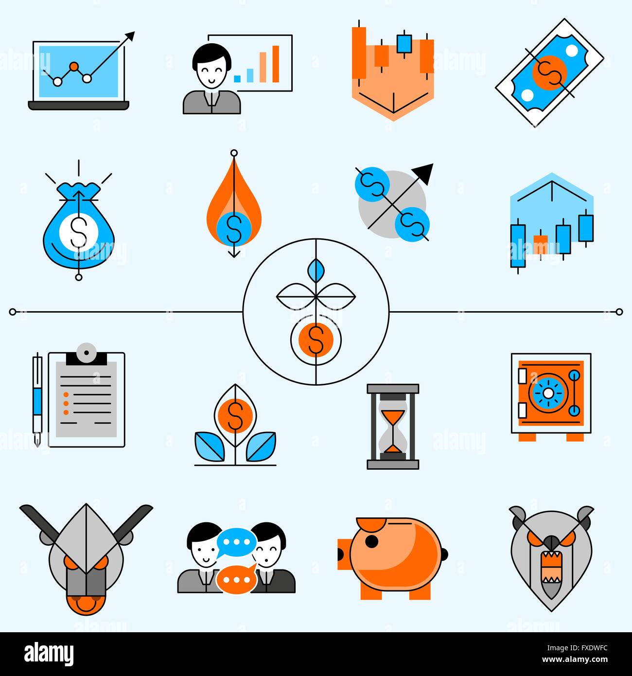 Investment Line Icons Set Stock Vector Image & Art - Alamy