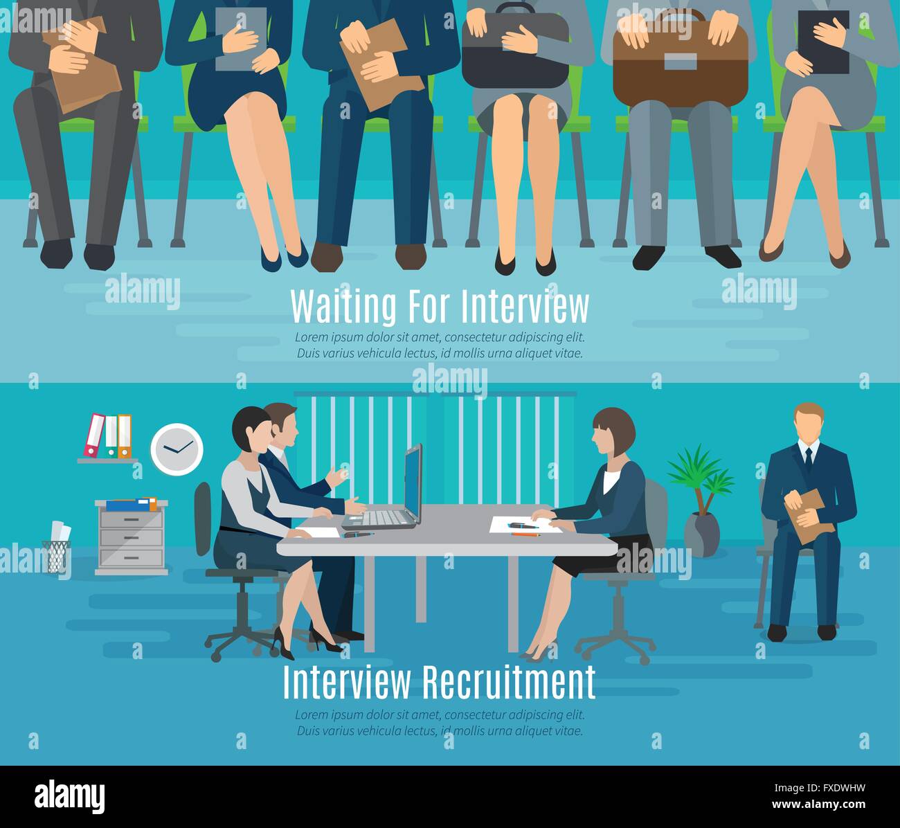 Hiring Process Banner Set Stock Vector Image & Art Alamy