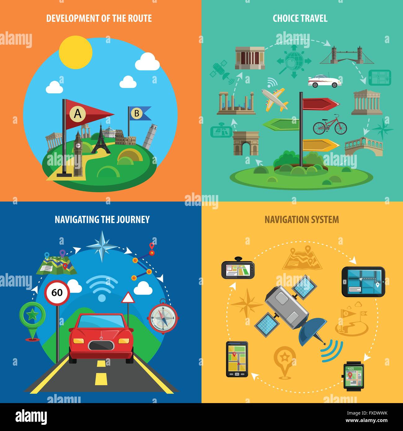Satellite navigation system web Stock Vector Images - Alamy